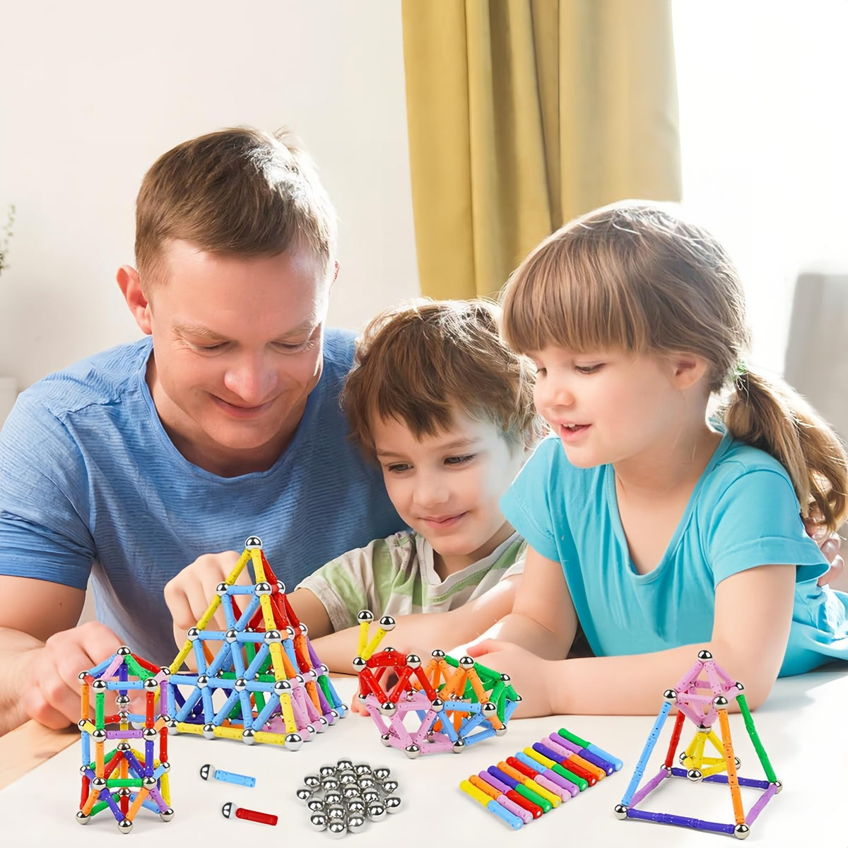 Nuorao 158Pcs Magnetic Building Sticks — STEM Toys for Kids with Storage Bag