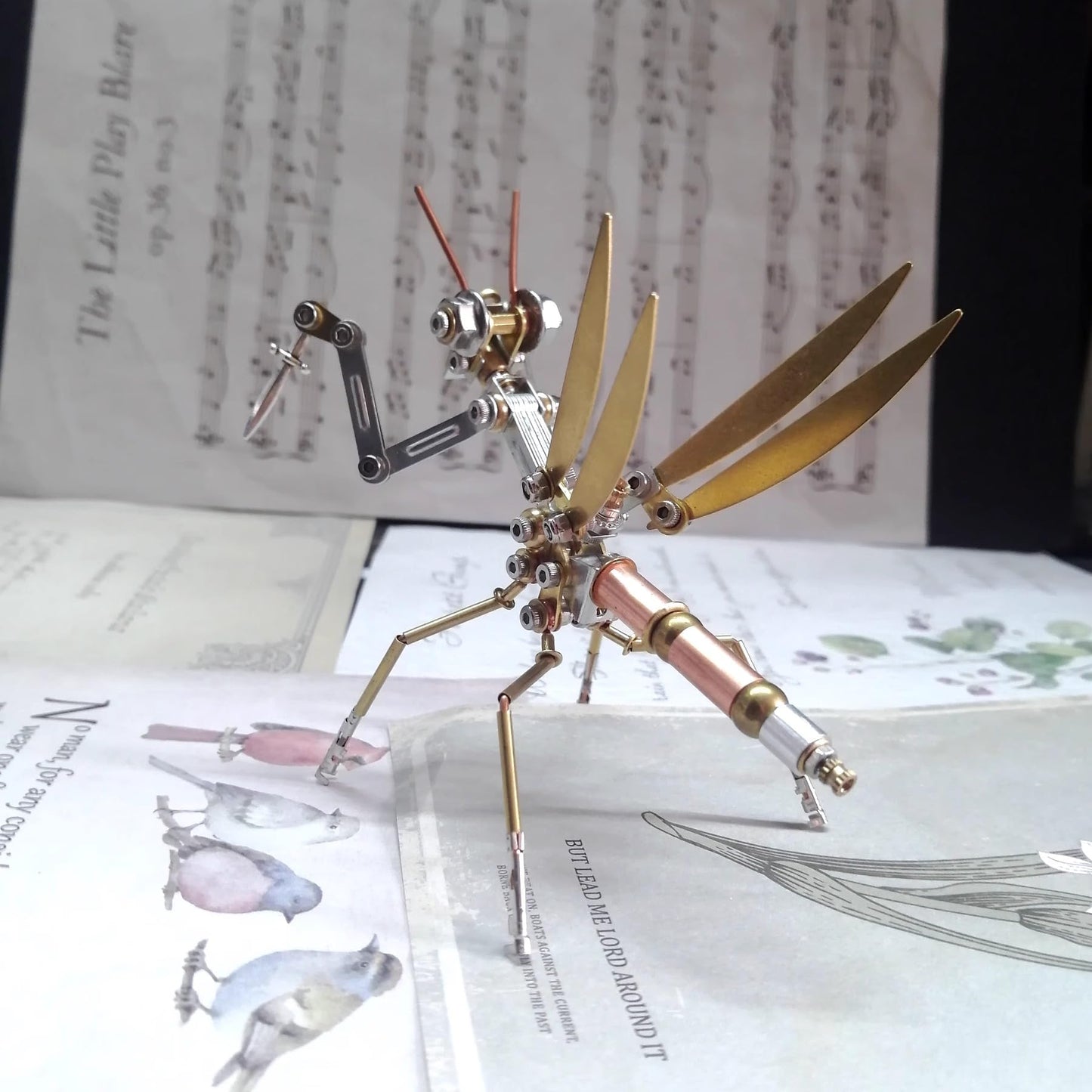 NUOSHANZS Mantis 3D Metal Model Kit – Steampunk Insect Puzzle for Adults