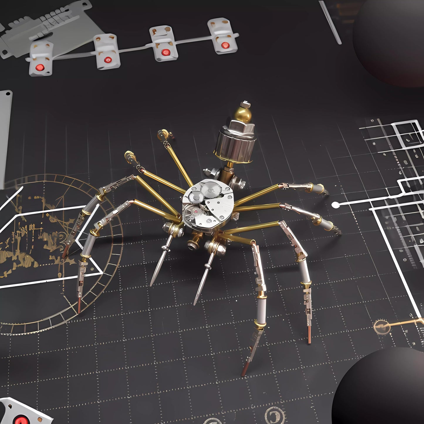 NUOSHANZS Mechanical Spider Model Kit – 3D Brass Gear DIY Puzzle for Adults & Teens