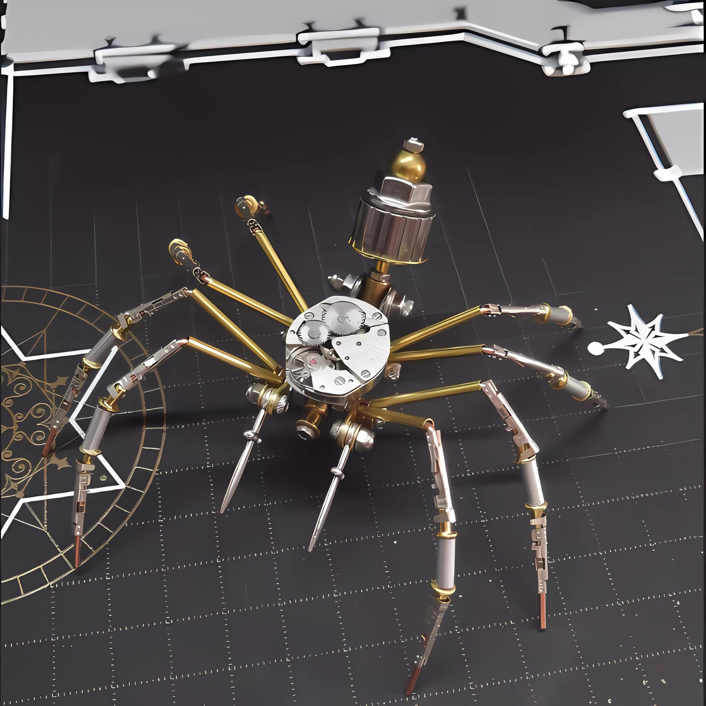 NUOSHANZS Mechanical Spider Model Kit – 3D Brass Gear DIY Puzzle for Adults & Teens