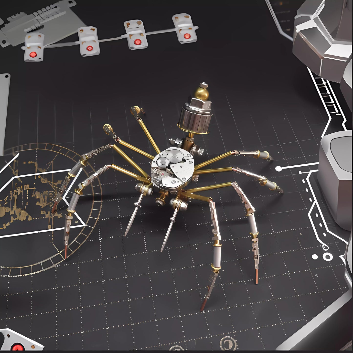NUOSHANZS Mechanical Spider Model Kit – 3D Brass Gear DIY Puzzle for Adults & Teens