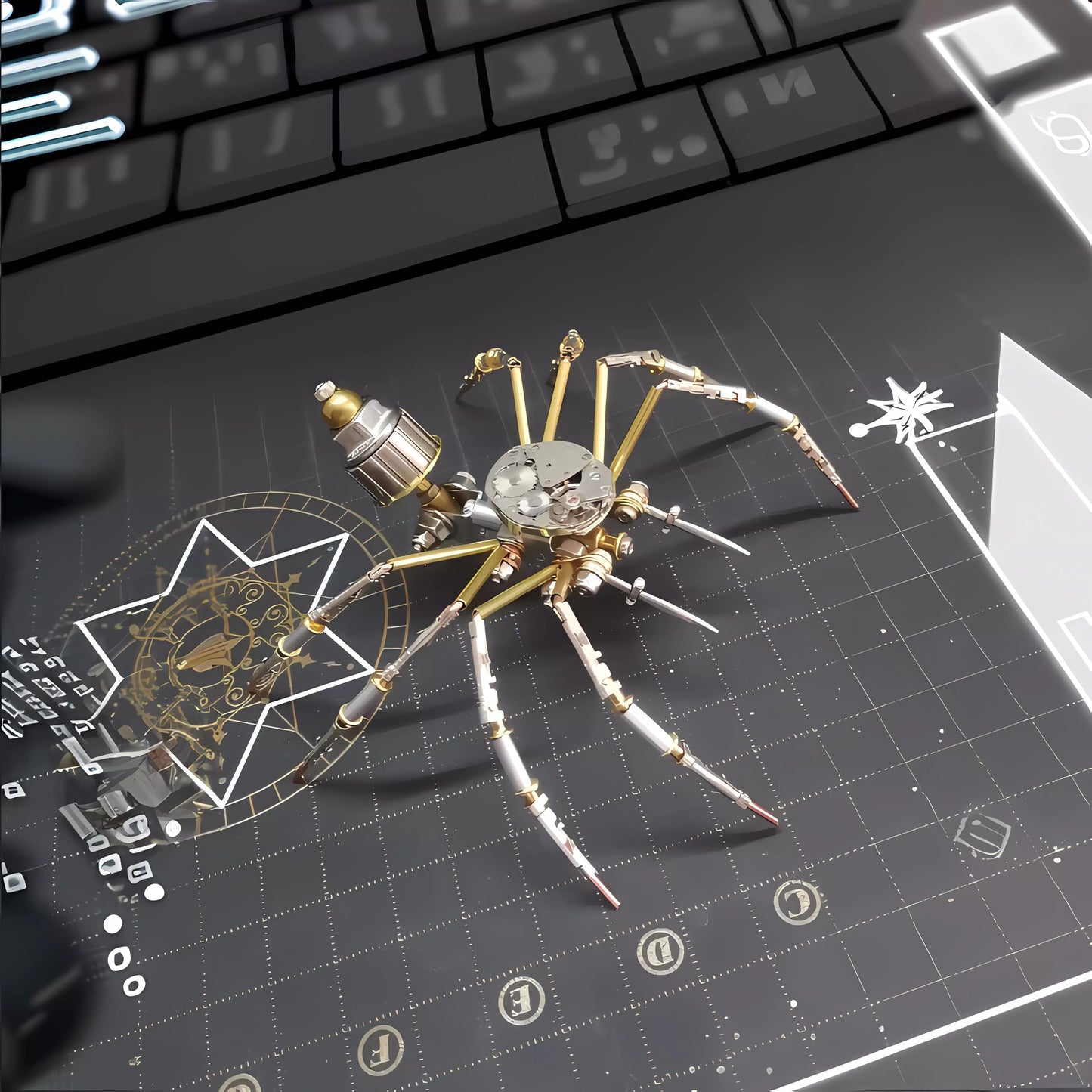NUOSHANZS Mechanical Spider Model Kit – 3D Brass Gear DIY Puzzle for Adults & Teens