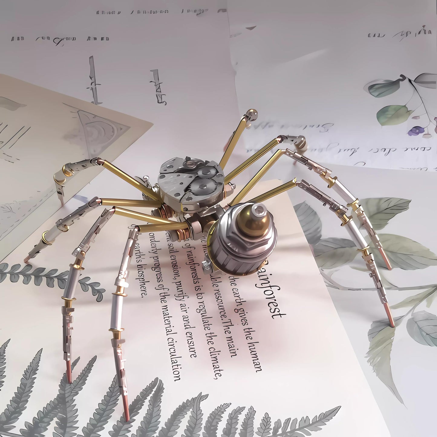 NUOSHANZS Mechanical Spider Model Kit – 3D Brass Gear DIY Puzzle for Adults & Teens