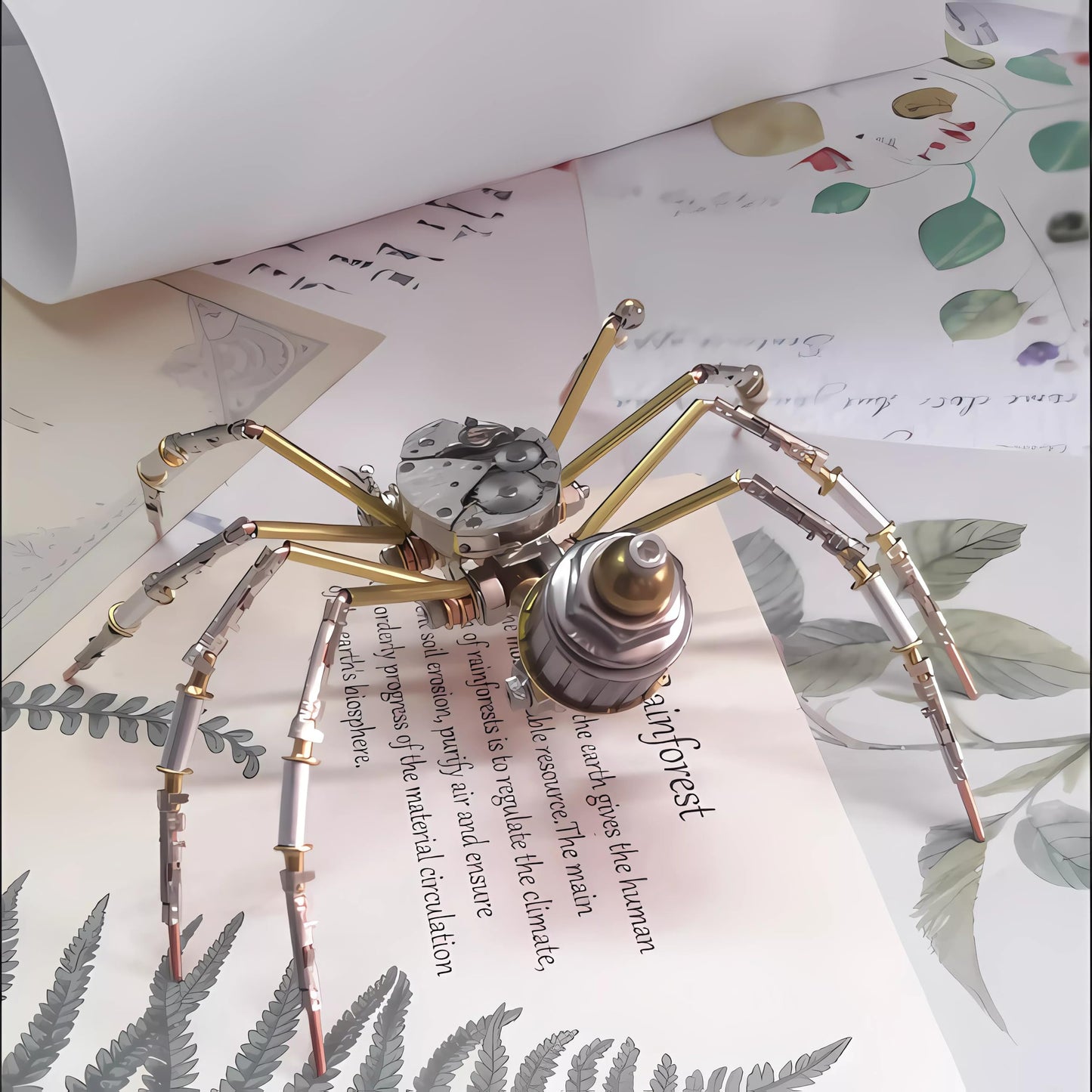 NUOSHANZS Mechanical Spider Model Kit – 3D Brass Gear DIY Puzzle for Adults & Teens