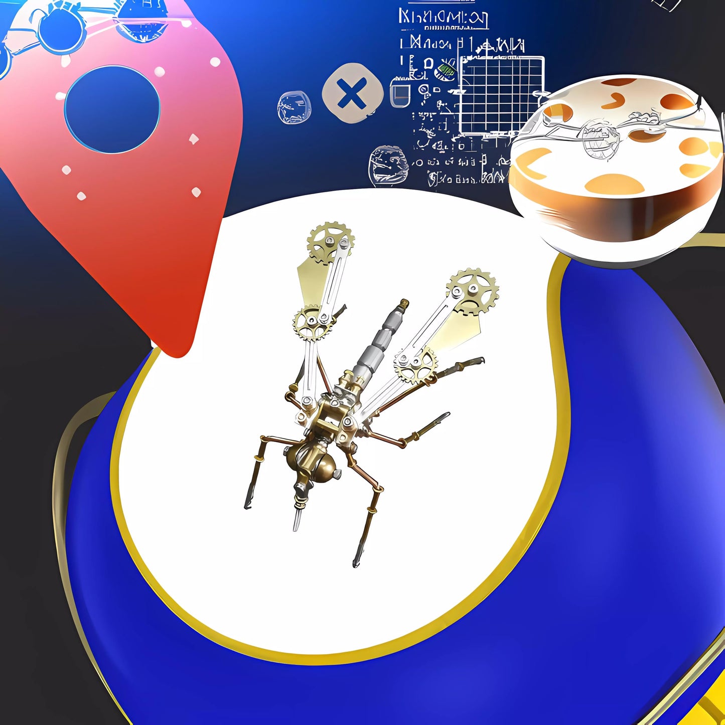 NUOSHANZS Mechanical Metal 3D Mosquito Model – Brass Steampunk Puzzle Kit