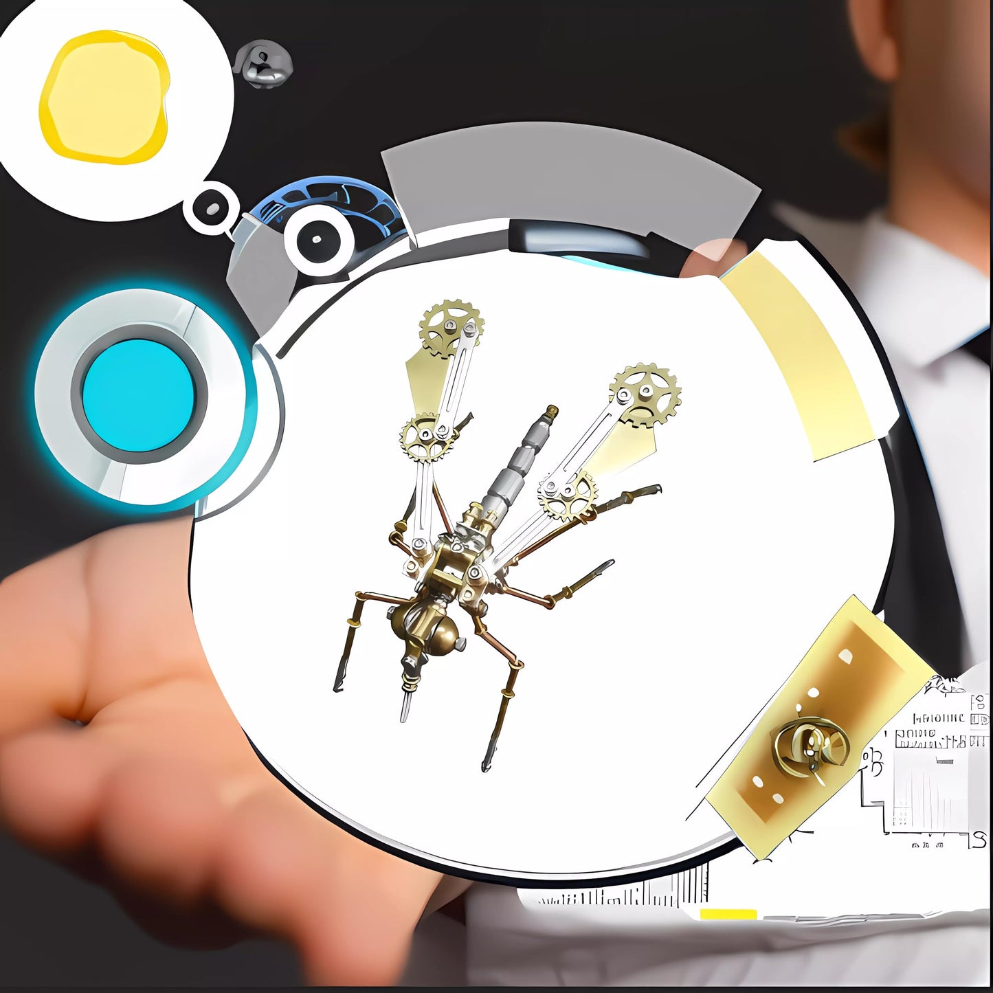 NUOSHANZS Mechanical Metal 3D Mosquito Model – Brass Steampunk Puzzle Kit