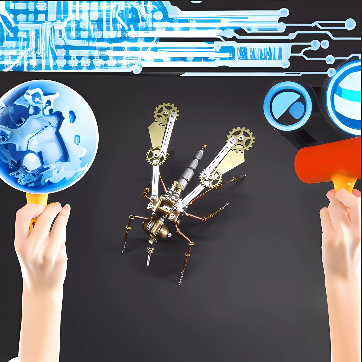 NUOSHANZS Mechanical Metal 3D Mosquito Model – Brass Steampunk Puzzle Kit