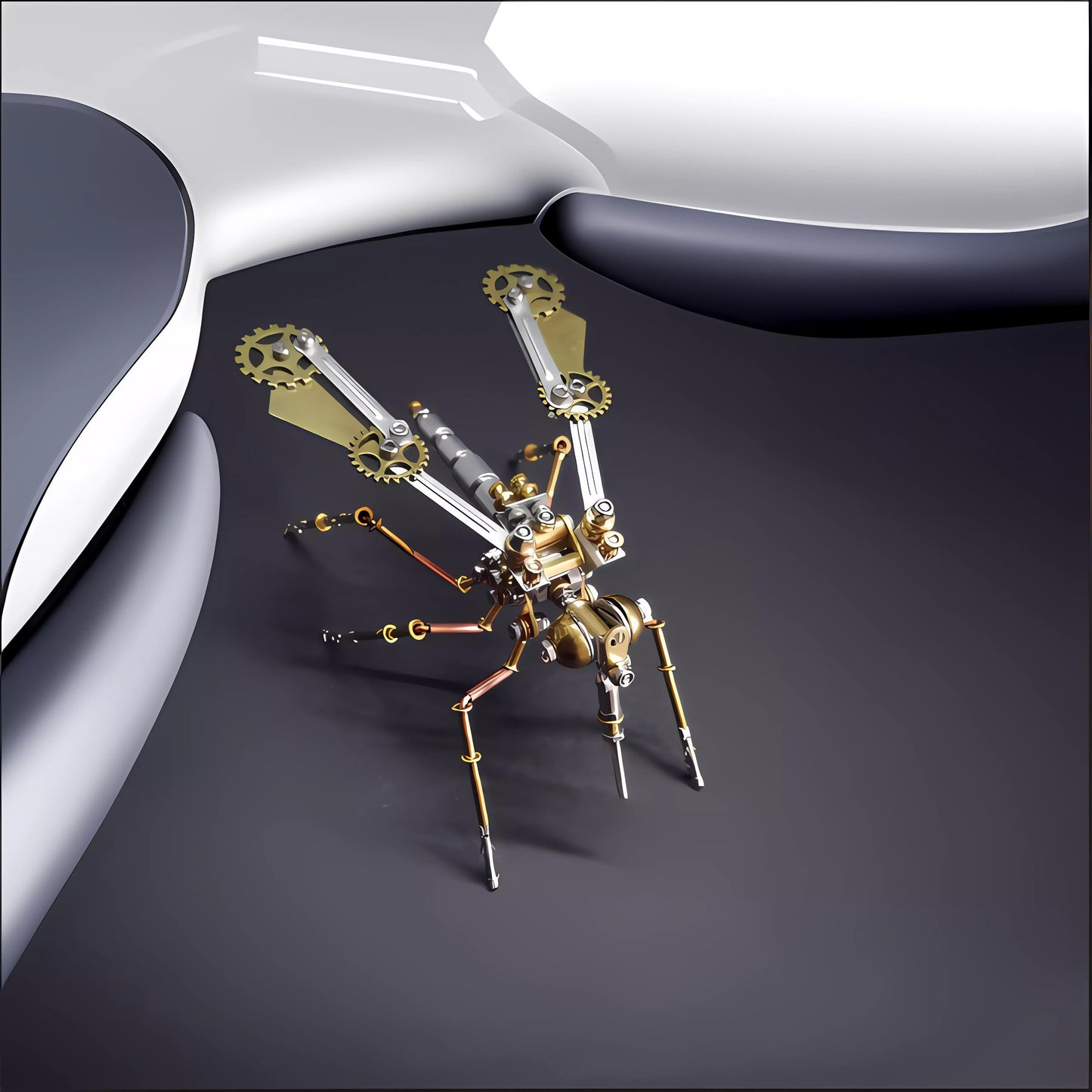 NUOSHANZS Mechanical Metal 3D Mosquito Model – Brass Steampunk Puzzle Kit