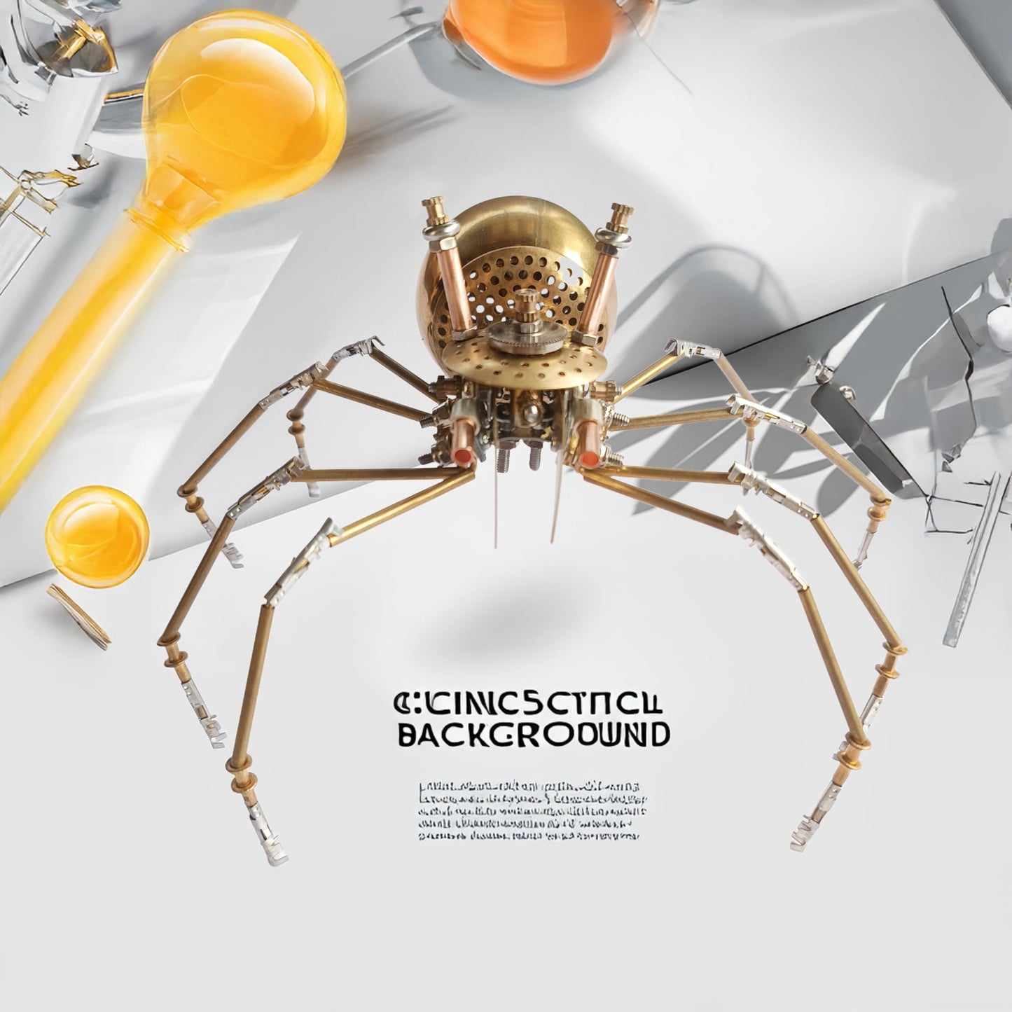 NUOSHANZS Steampunk Golden Spider Model Kit – DIY Brass Insect Puzzle