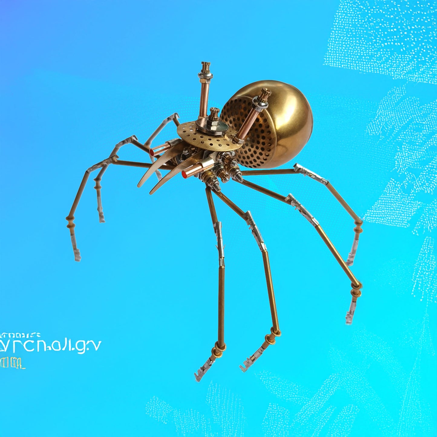 NUOSHANZS Steampunk Golden Spider Model Kit – DIY Brass Insect Puzzle
