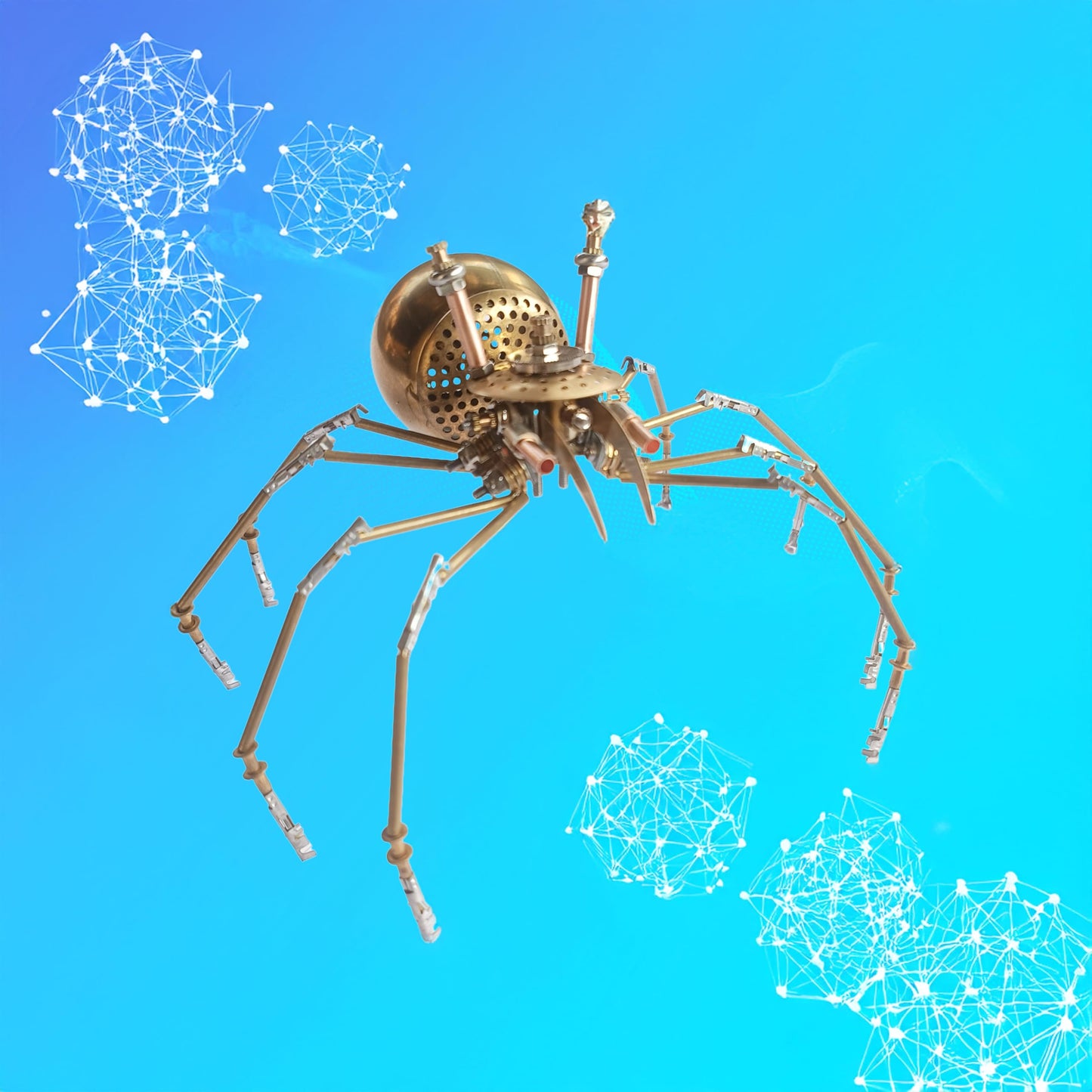 NUOSHANZS Steampunk Golden Spider Model Kit – DIY Brass Insect Puzzle