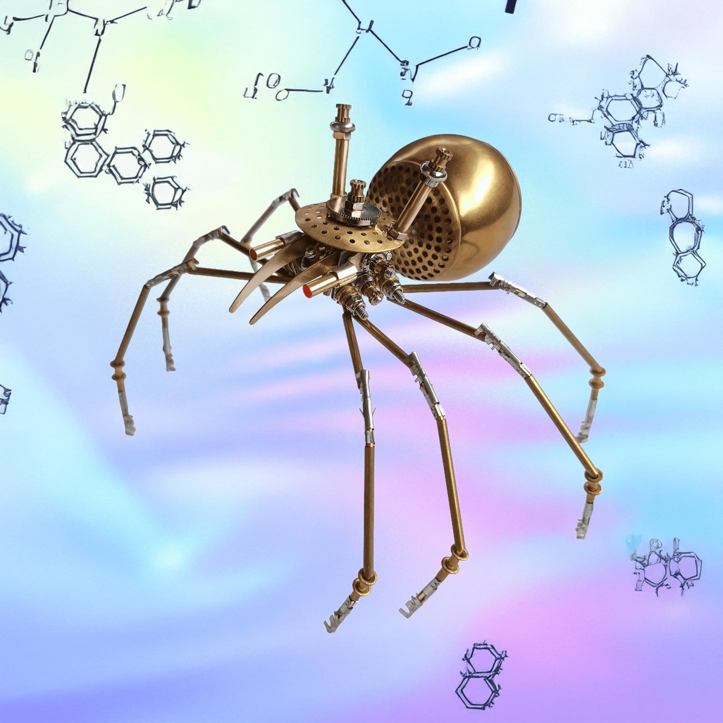 NUOSHANZS Steampunk Golden Spider Model Kit – DIY Brass Insect Puzzle