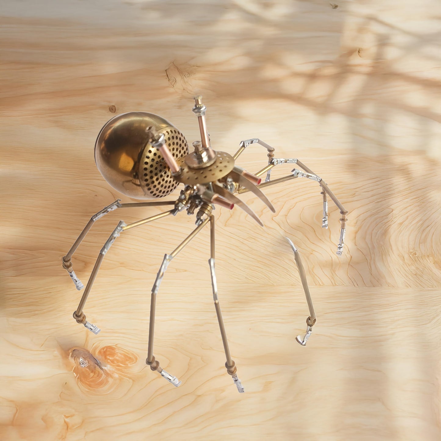 NUOSHANZS Steampunk Golden Spider Model Kit – DIY Brass Insect Puzzle