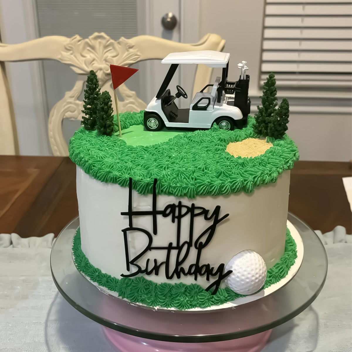 Nuotuv Golf Cake Decorations – Mini Cart, Clubs, Balls, Flags & Trees for Golf Theme Parties