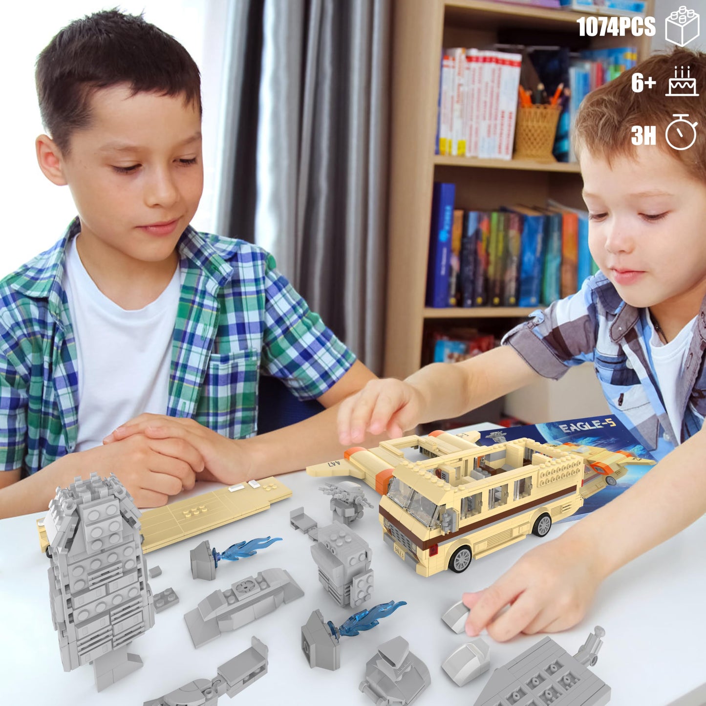 Nutain Mega Maid Spaceballs Eagle 5 Creative Building Kit — 1068 Pieces, LEGO-Compatible