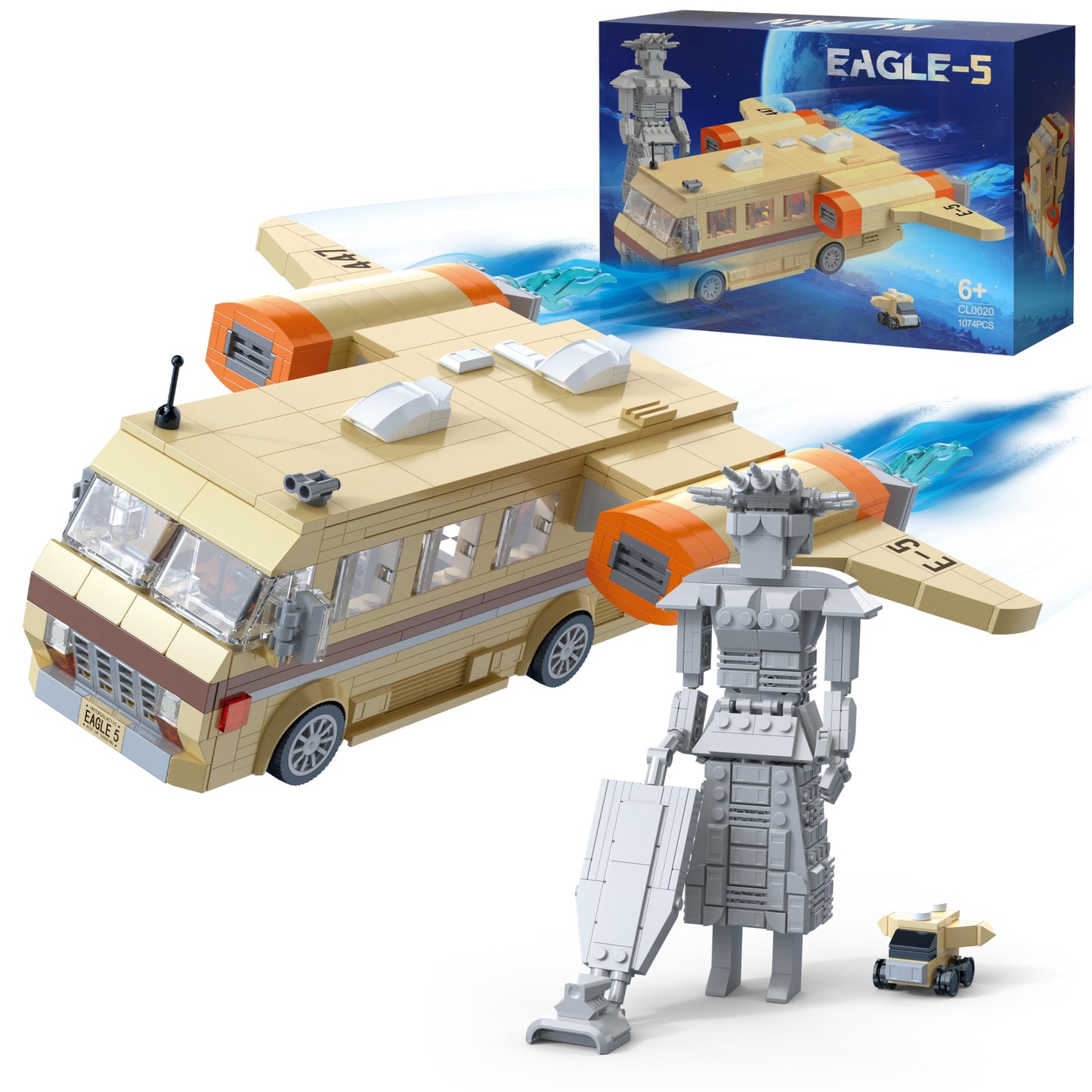 Nutain Mega Maid Spaceballs Eagle 5 Creative Building Kit — 1068 Pieces, LEGO-Compatible
