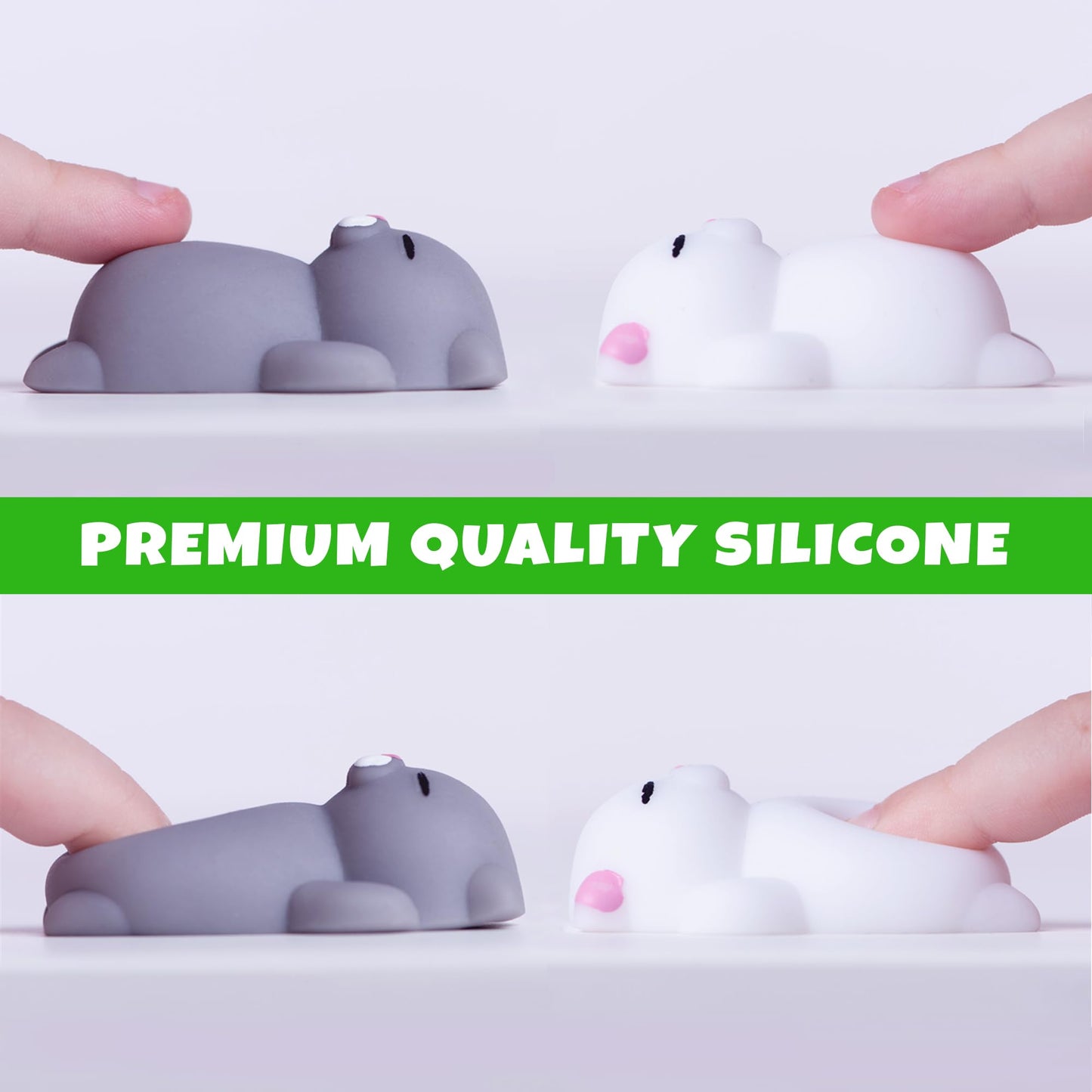 Nutty Toys Squishy Cat Set - 2-inch Soft Silicone Kittens | Stress Relief Fidget Toys & Gift Idea 2026