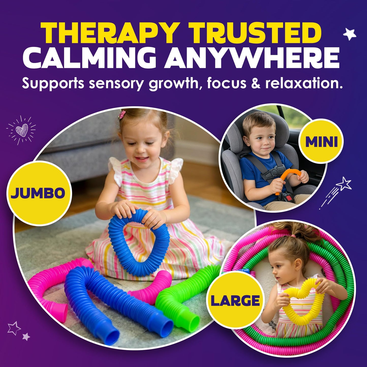 Nutty Toys Mini Pop Tubes – 8-Pack Sensory STEM Toys for Kids