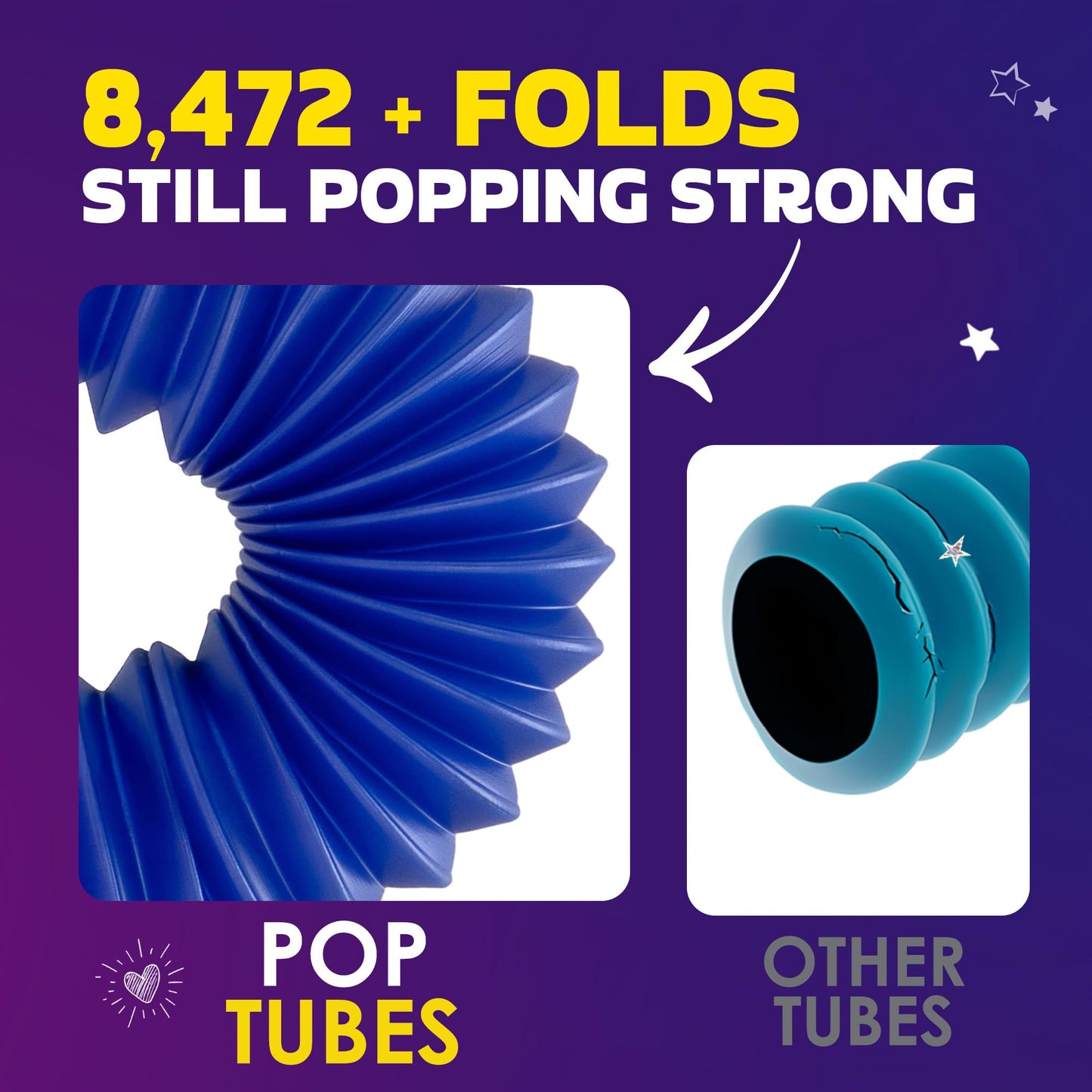 Nutty Toys Mini Pop Tubes – 8-Pack Sensory STEM Toys for Kids