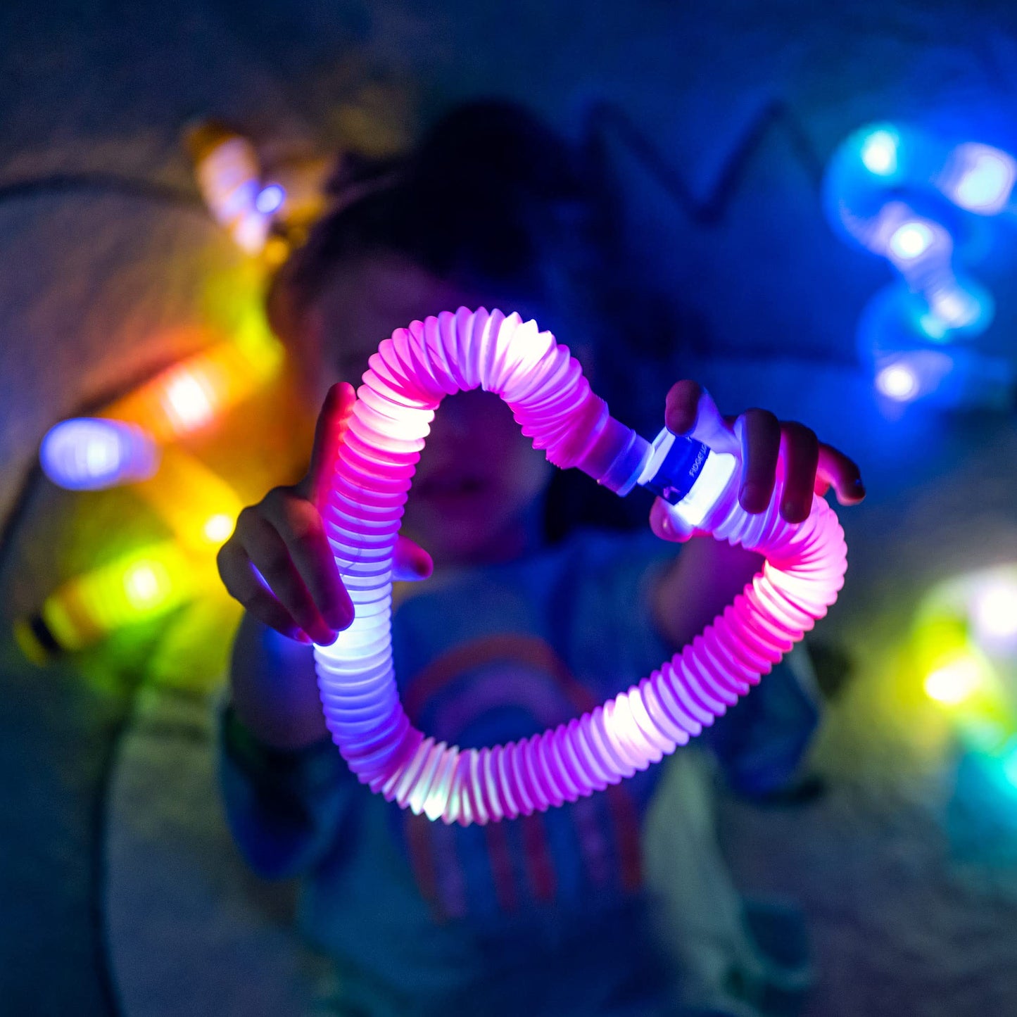 Nutty Toys Light Up Pop Tubes – Sensory Fidget Toys for Kids & Fine Motor Skills