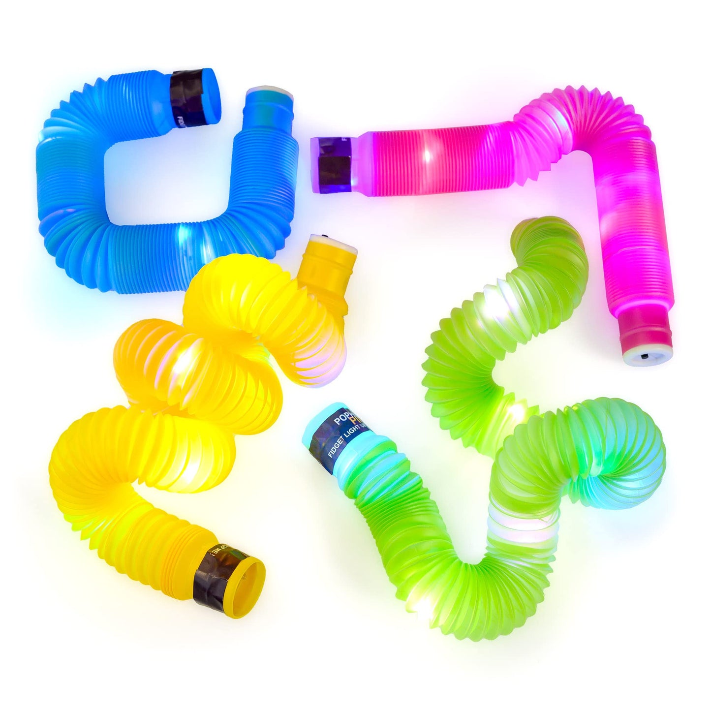 Nutty Toys Light Up Pop Tubes – Sensory Fidget Toys for Kids & Fine Motor Skills
