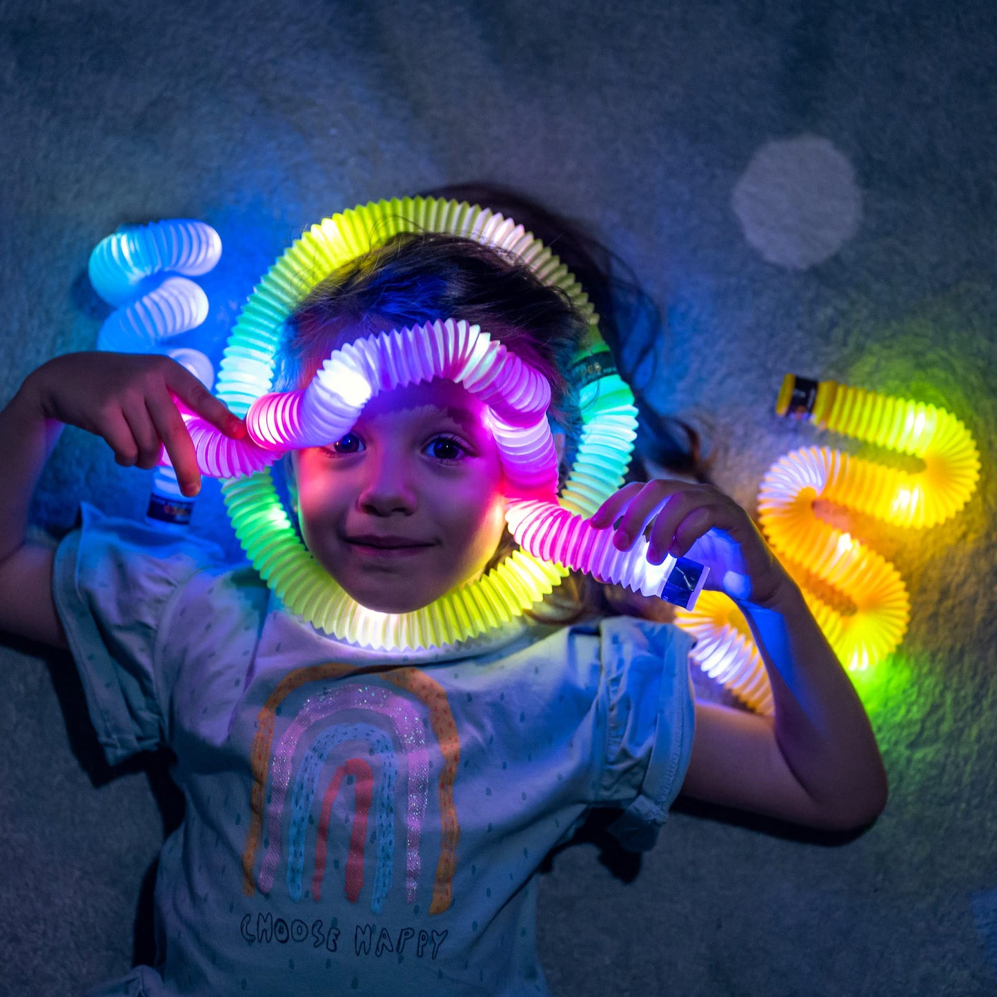 Nutty Toys Light Up Pop Tubes – Sensory Fidget Toys for Kids & Fine Motor Skills