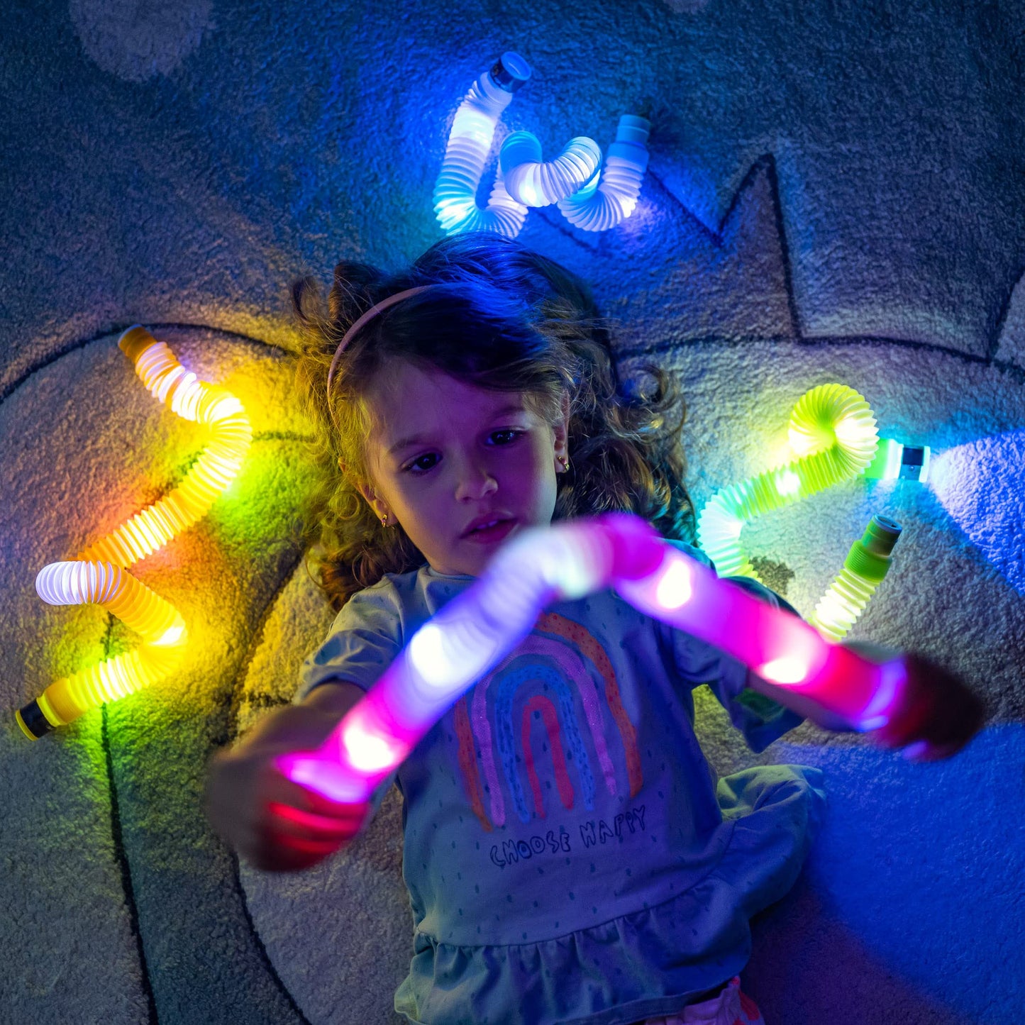 Nutty Toys Light Up Pop Tubes – Sensory Fidget Toys for Kids & Fine Motor Skills