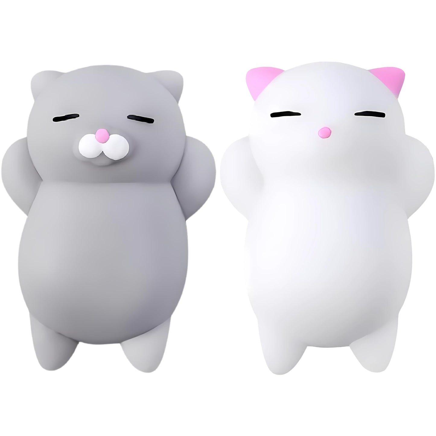 Nutty Toys Squishy Cat Set - 2-inch Soft Silicone Kittens | Stress Relief Fidget Toys & Gift Idea 2026