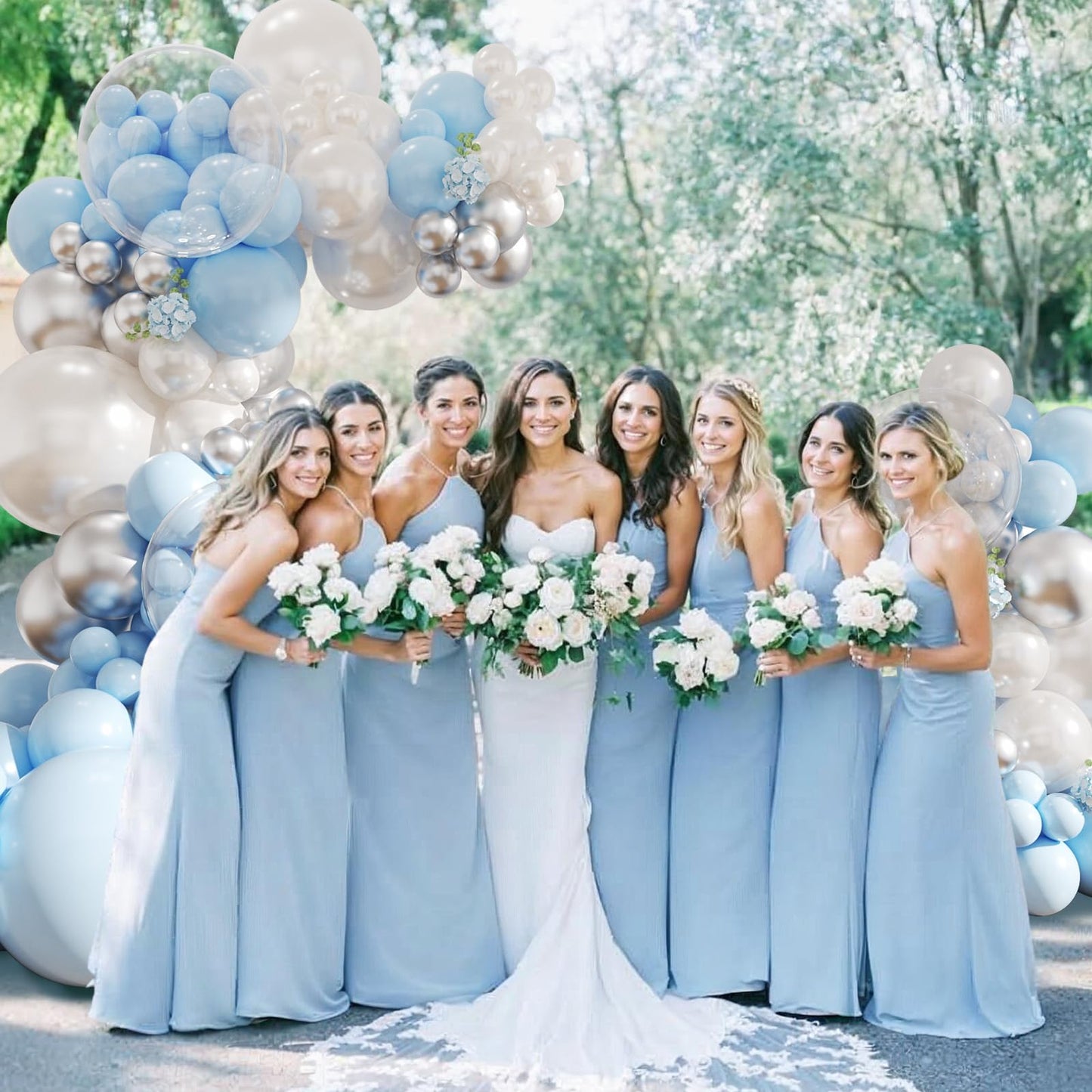 NuttyBash Blue and Silver Balloon Arch Kit – Wedding & Celebration Garland