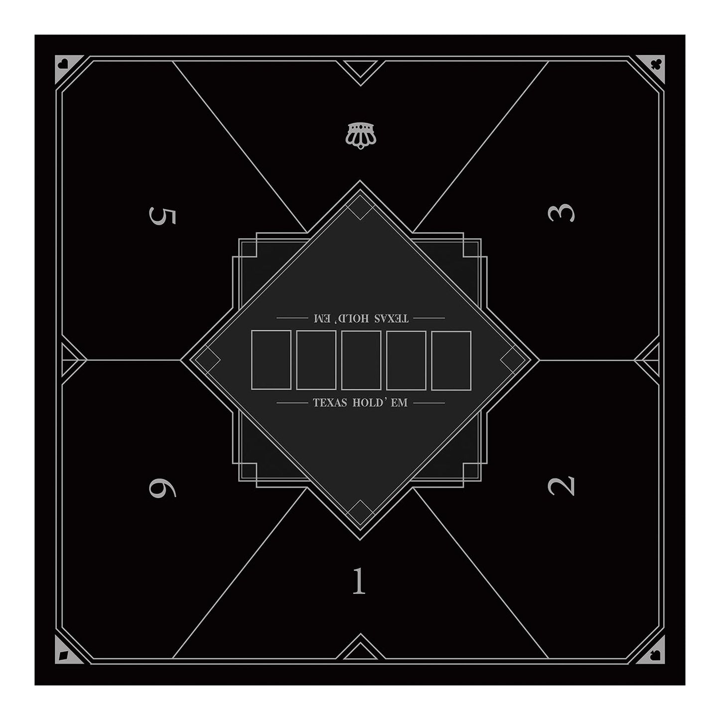 nuveti 24/31/39/47/55 in Square Foldable Poker Tabletop — Portable Anti-Slip Rubber Mat for 6-8 Players