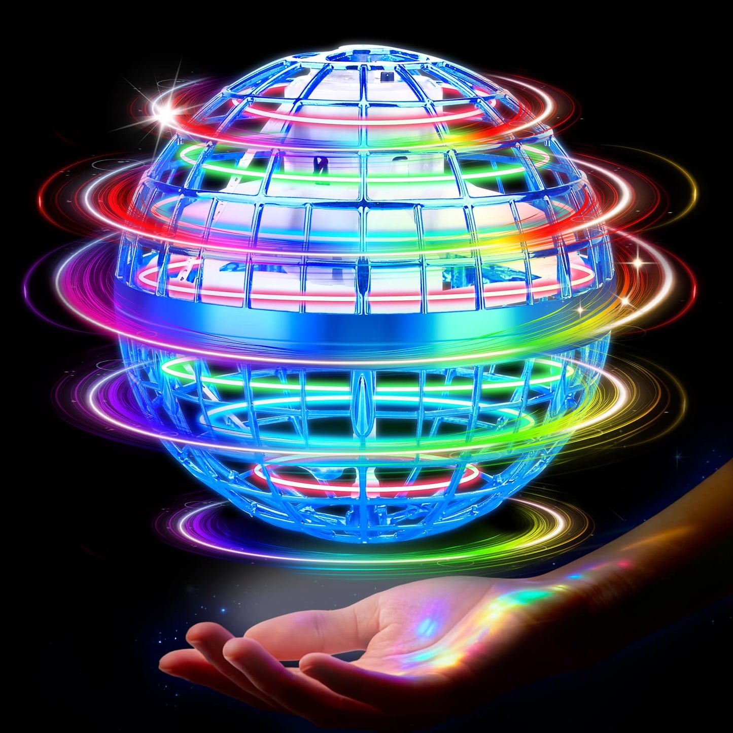 NWLAEWR Flying Orb Ball Toy – 2026 Upgrade Hand-Controlled Hover Ball with LED Lights