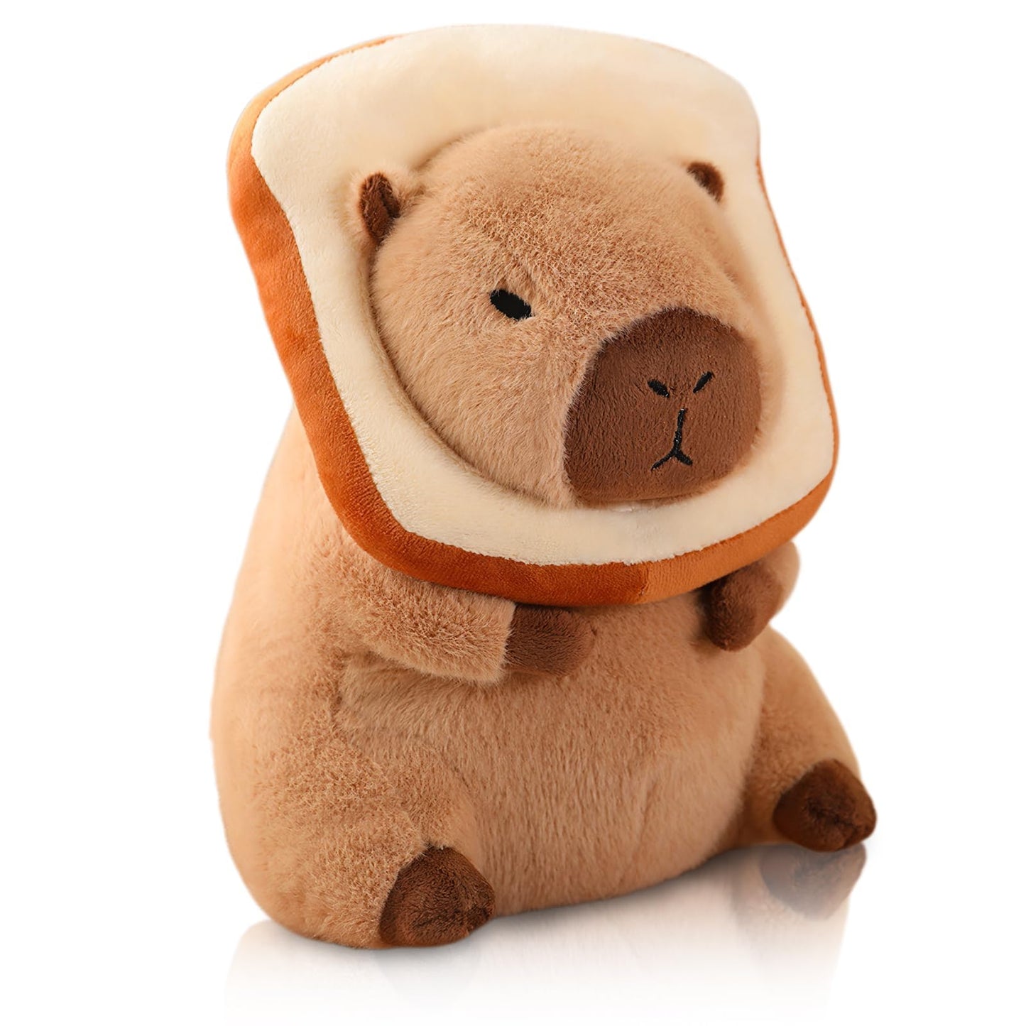 NXNYNZ 12-Inch Cute Capybara Plush Pillow – Soft Capybara Stuffed Toy, Removable Bread Accessory, Gift for Kids & Adults