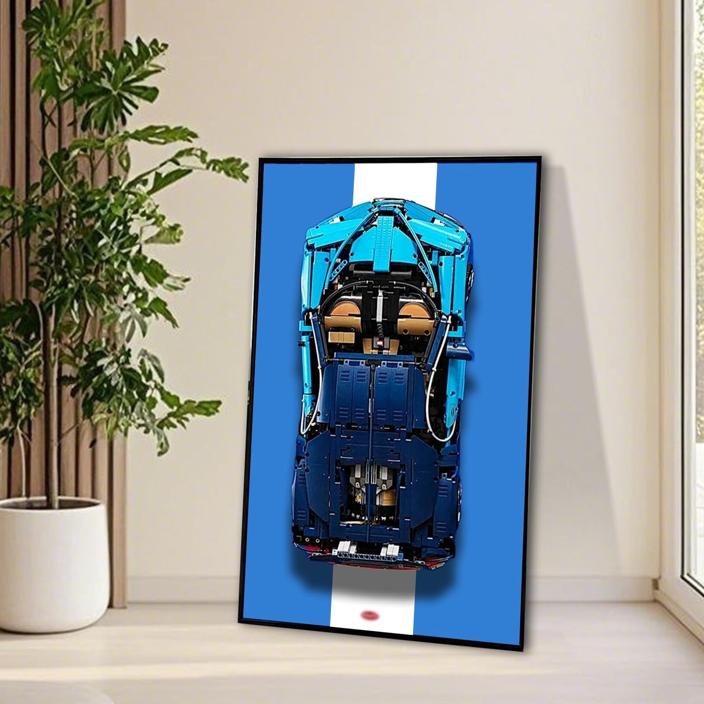 NyTfxkeJ Wallboard with LED Light for Lego Bugatti Chiron 42083 – Wall Mount Display