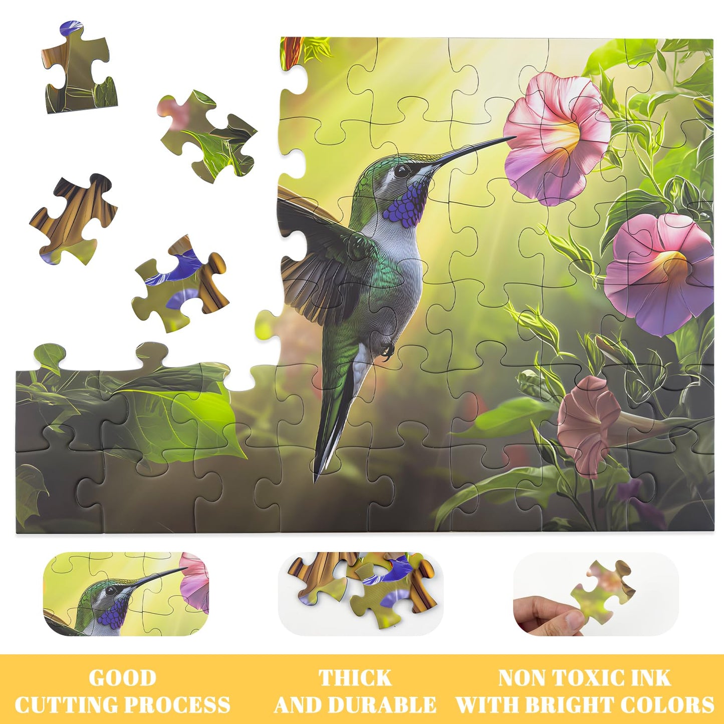 NZNDB 6-Pack 48-Piece Puzzles for Seniors | Easy-Grip Large Pieces, Frames & 1:1 Images
