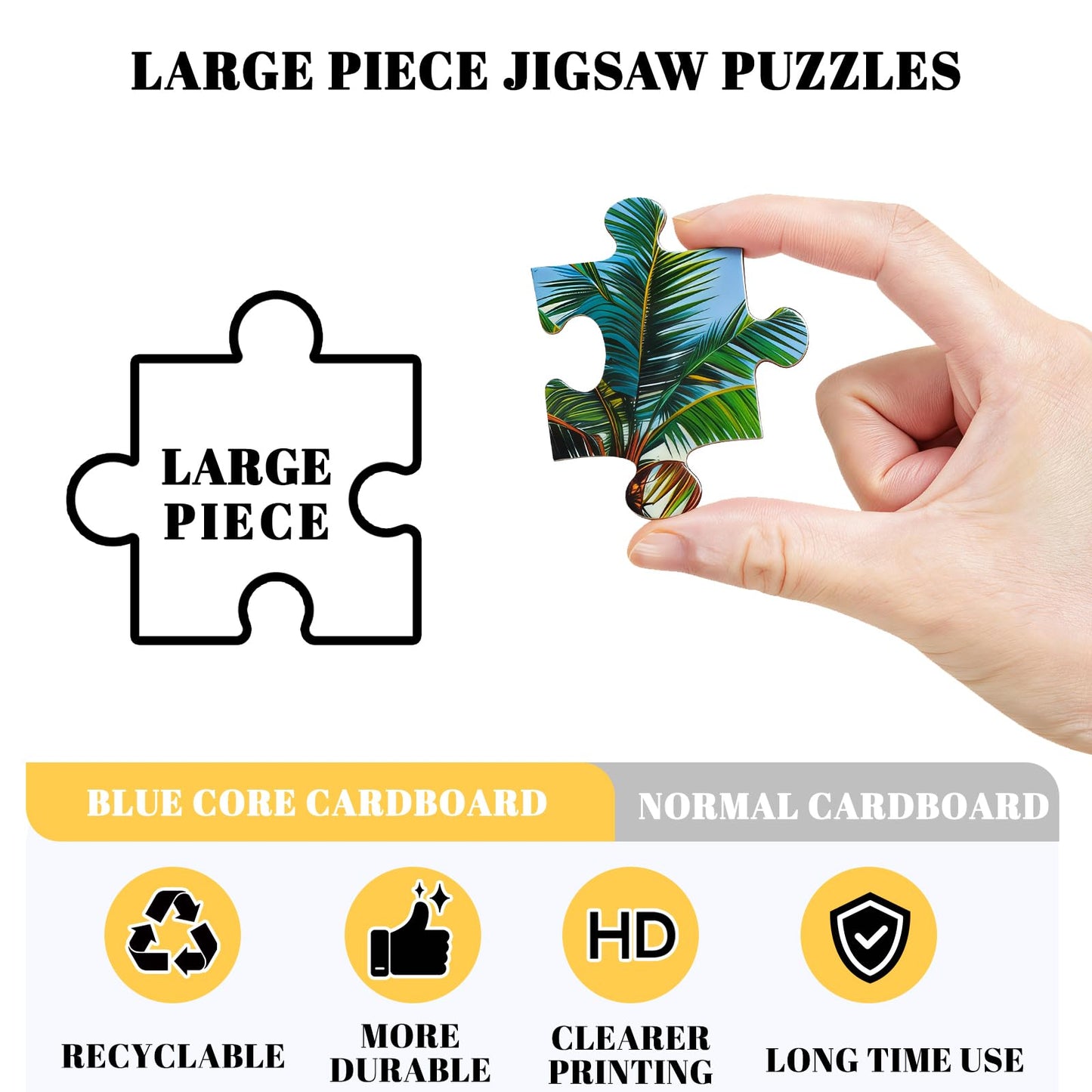 NZNDB 6-Pack 48-Piece Puzzles for Seniors | Easy-Grip Large Pieces, Frames & 1:1 Images