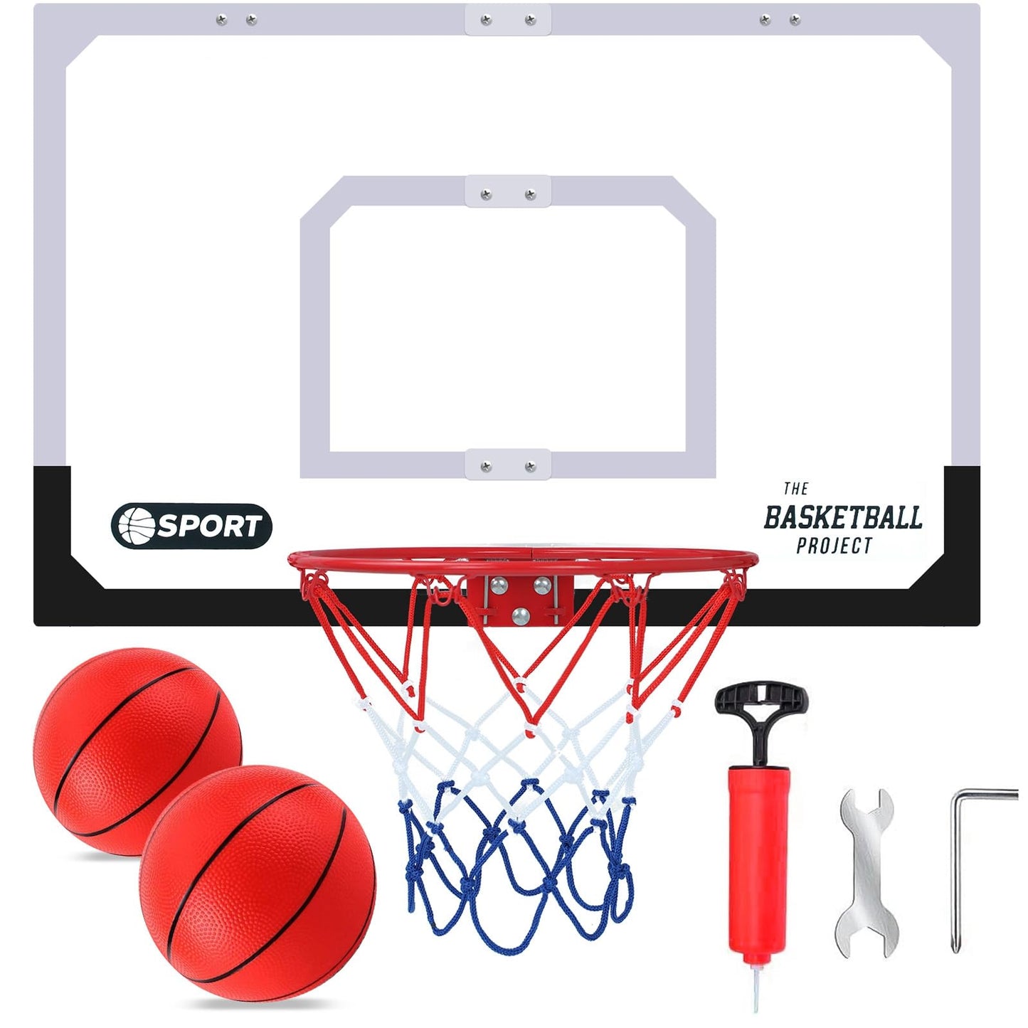 NZQXJXZ Upgrade Basketball Hoop Set – Extra Large 26x17 Pro Indoor Hoop for Door & Wall