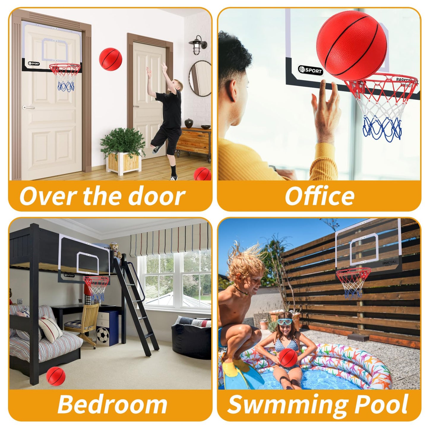 NZQXJXZ Upgrade Basketball Hoop Set – Extra Large 26x17 Pro Indoor Hoop for Door & Wall