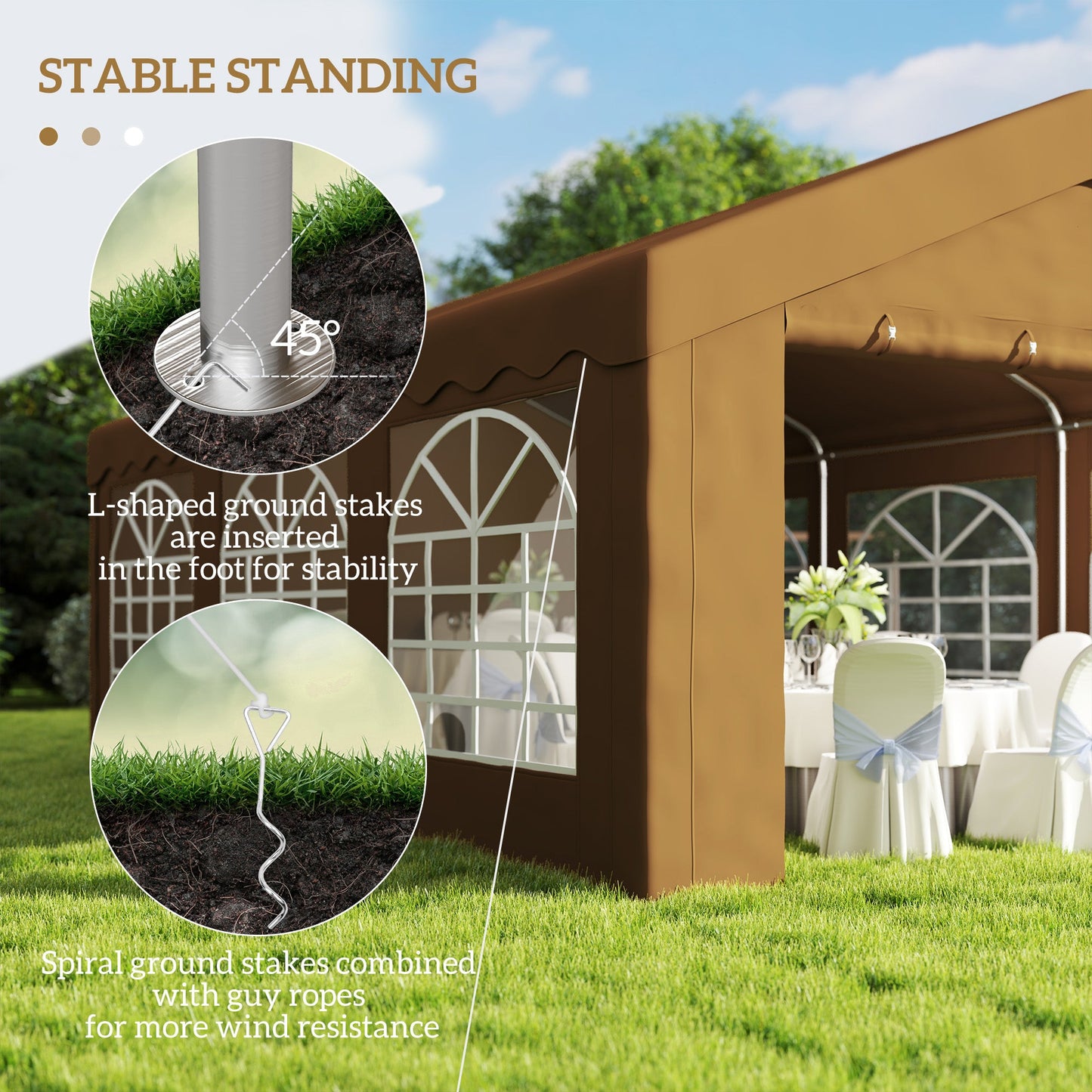 Outsunny 6m Garden Gazebo Carport Shelter w/ Removable Sidewalls, Yellow