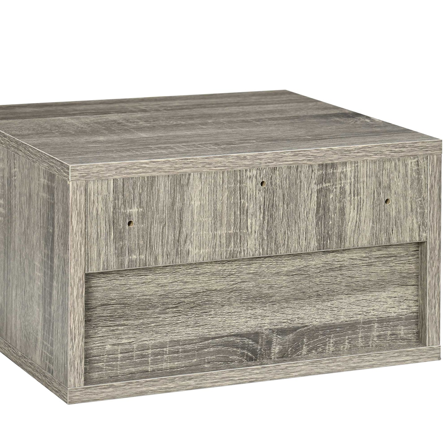 HOMCOM Floating Bedside Table Set of 2 Wall Mounted Nightstand Brown