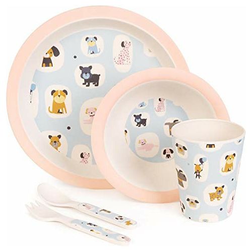 boppi Bamboo Dinnerware 5 Piece Set - Dogs