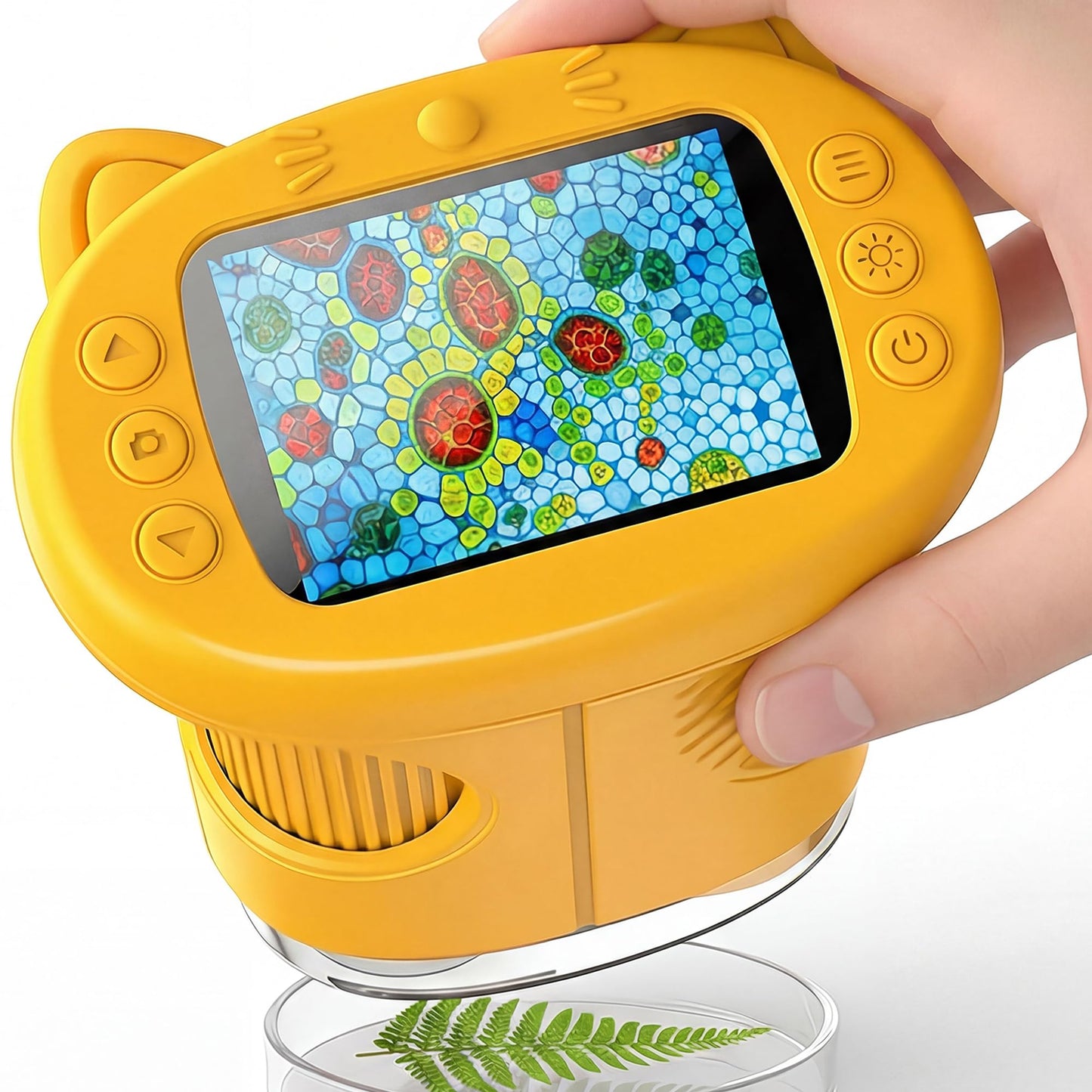 OAEBLLE Kids Microscope 1000X – Portable 2.4-Inch Screen, 8 LED Lighting, Rechargeable STEM Toy for Ages 4–12