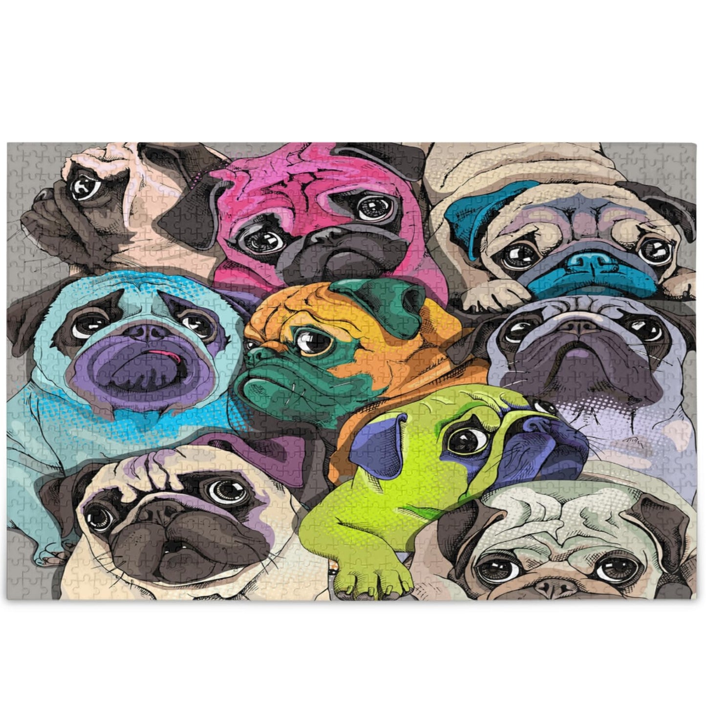 Oarencol Colorful Pug Jigsaw Puzzle – 500 Pieces for Adults | Eco-Friendly