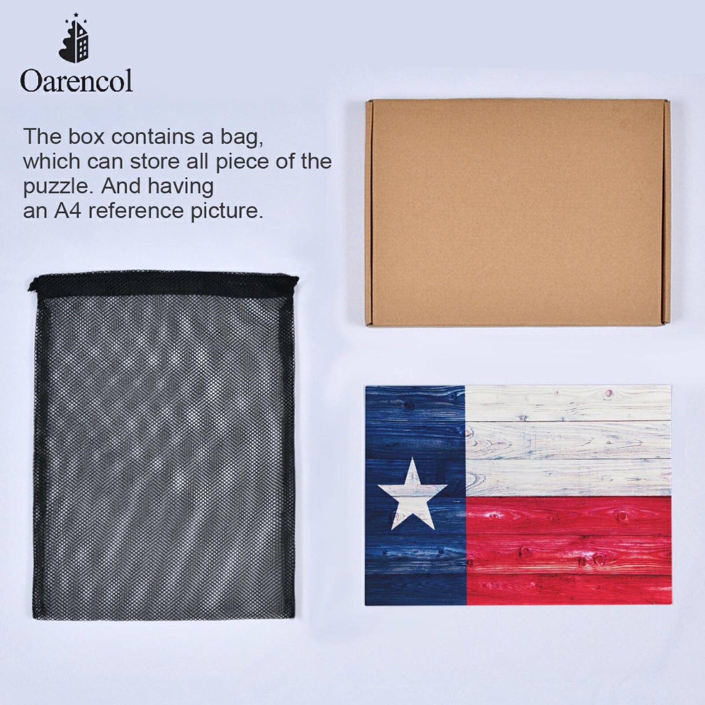 Oarencol Texas State Flag 1000-Piece Jigsaw Puzzle – Adult Gift & Home Decor