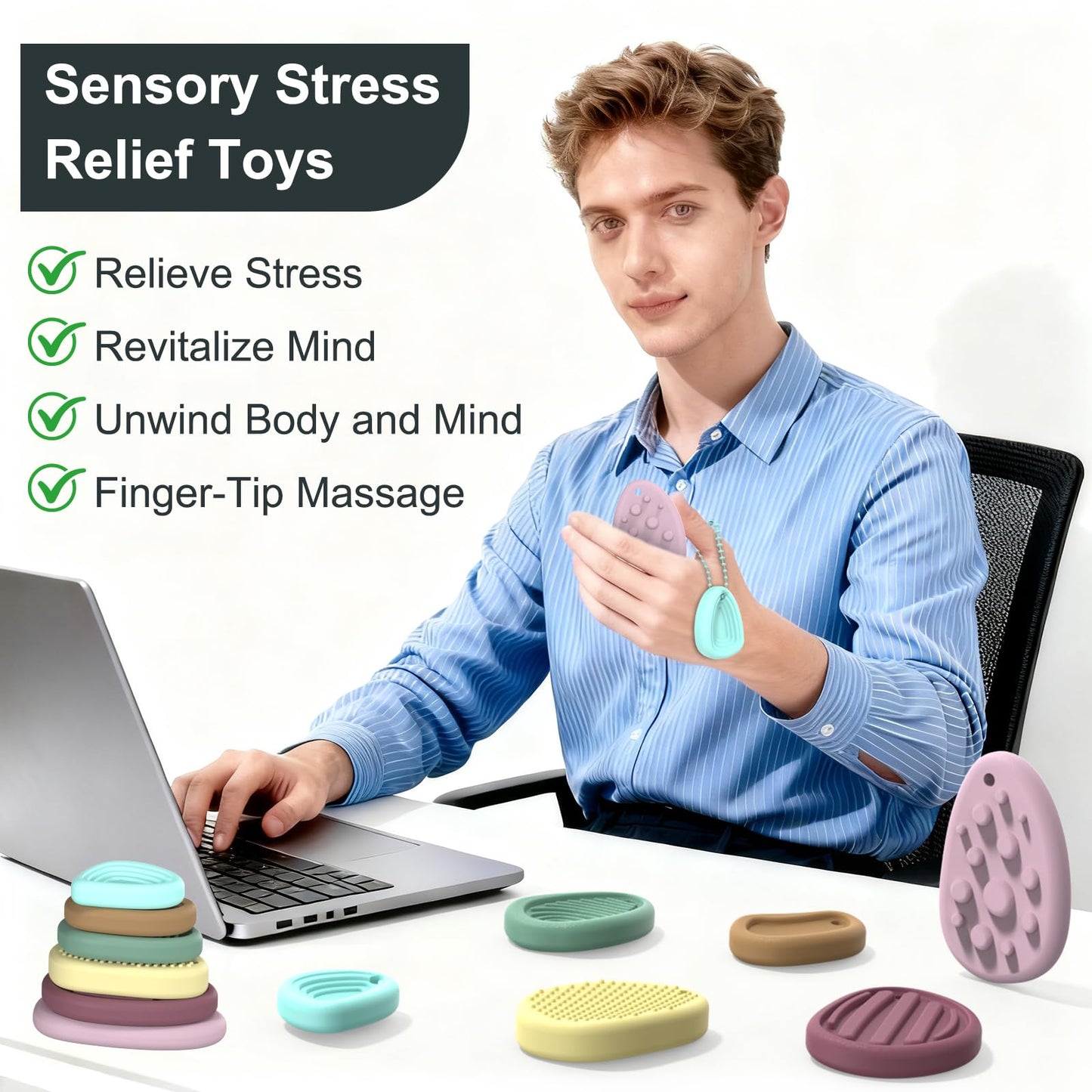 OasVtl Sensory Stone Fidget Toys – Quiet, Portable Calm & Focus for All Ages