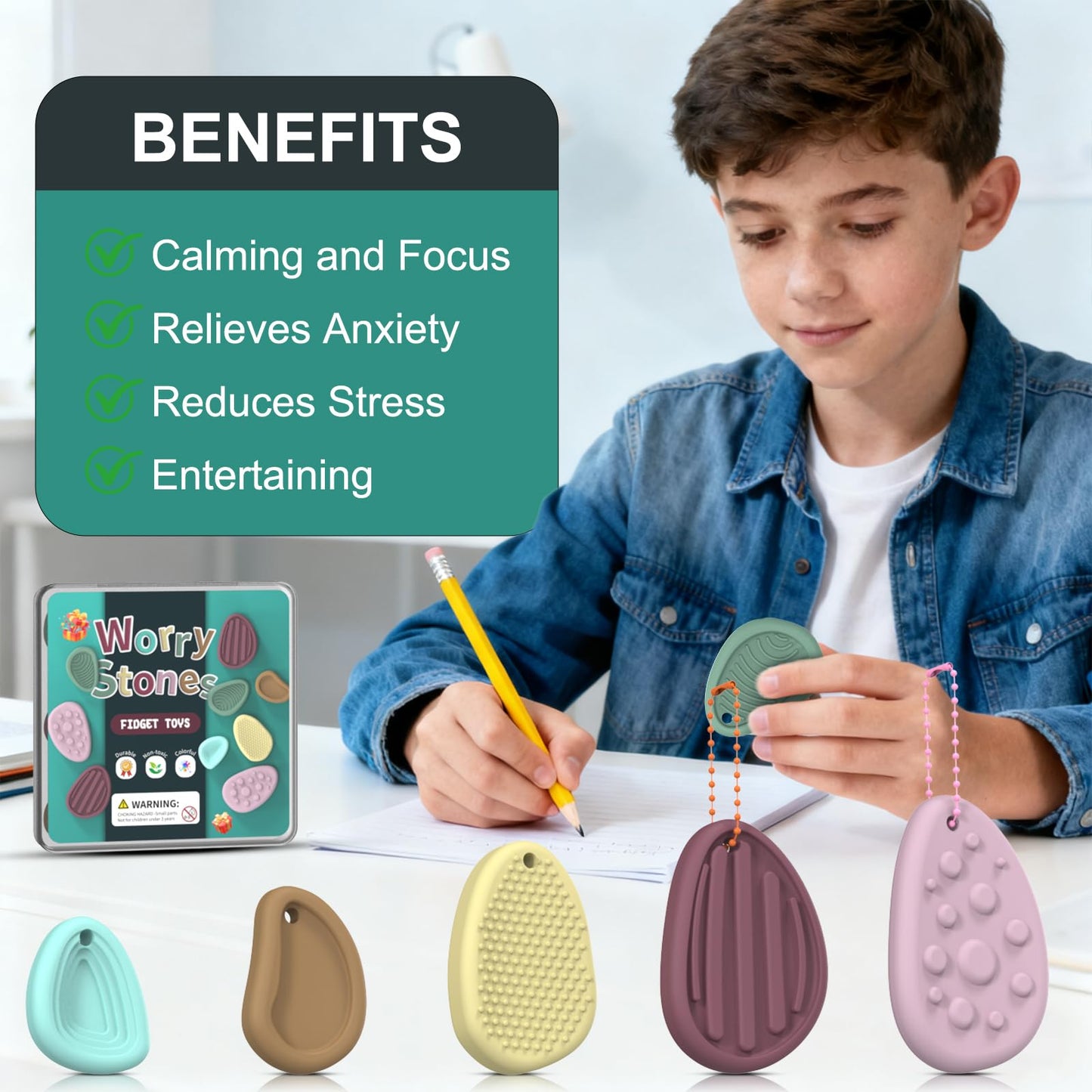 OasVtl Sensory Stone Fidget Toys – Quiet, Portable Calm & Focus for All Ages