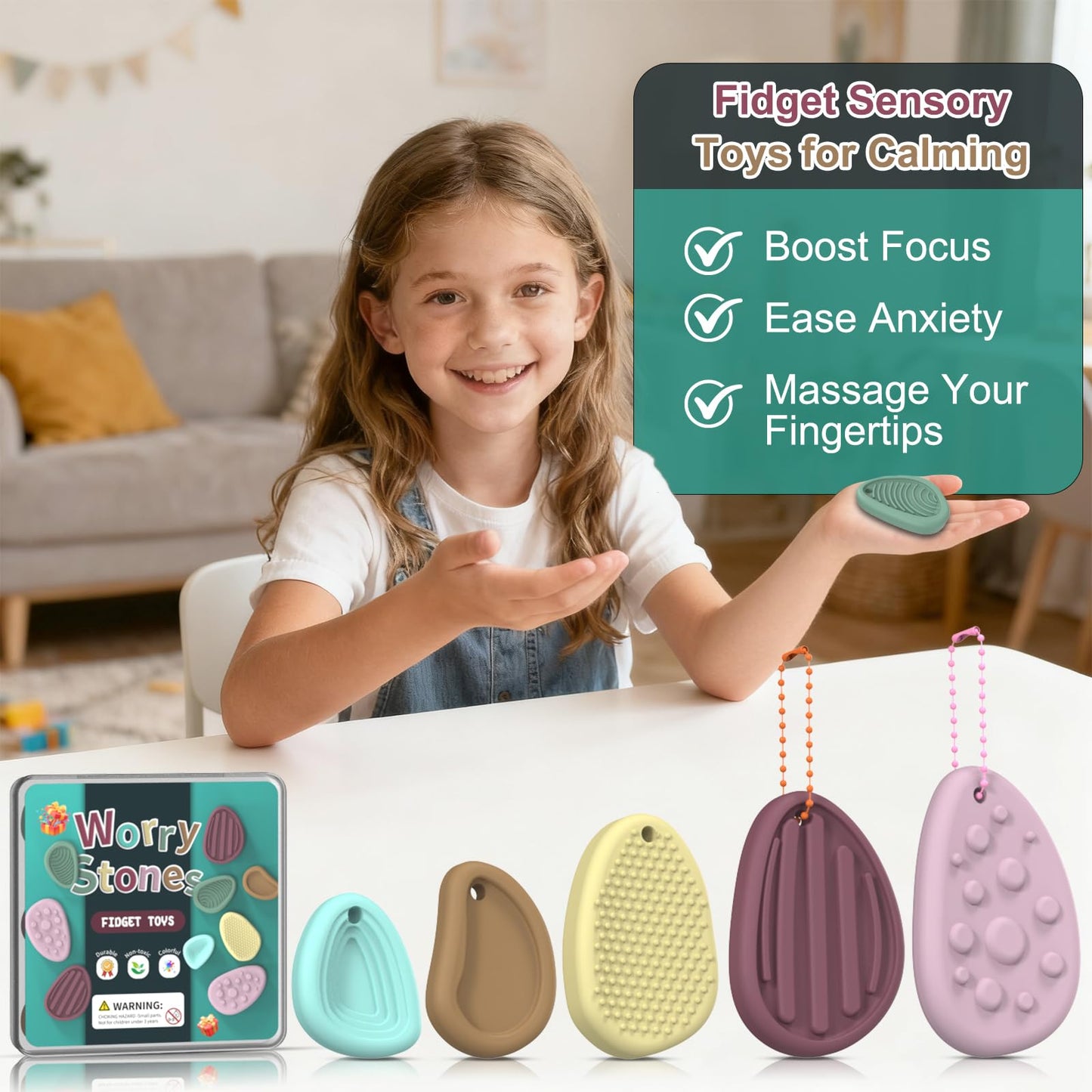 OasVtl Sensory Stone Fidget Toys – Quiet, Portable Calm & Focus for All Ages