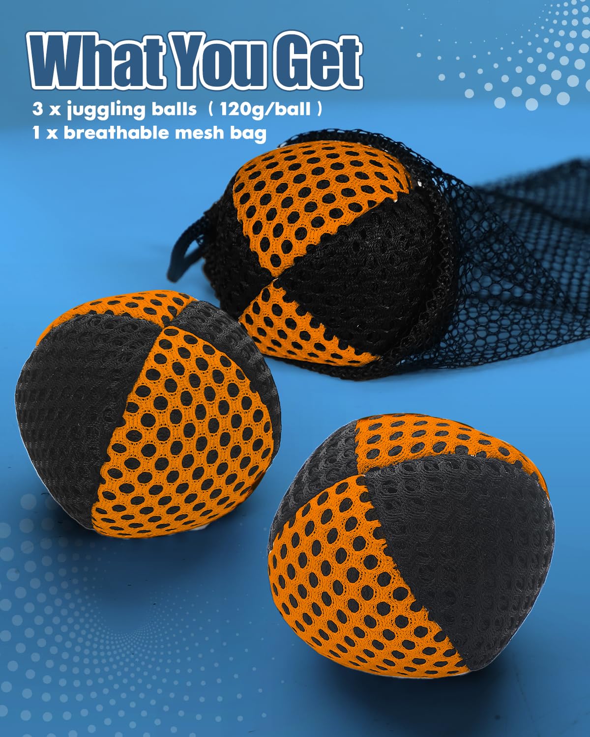 oazoxcx Juggling Balls – 3-Pack for Beginners & Pros | Durable 2.4 in, 4.2 oz