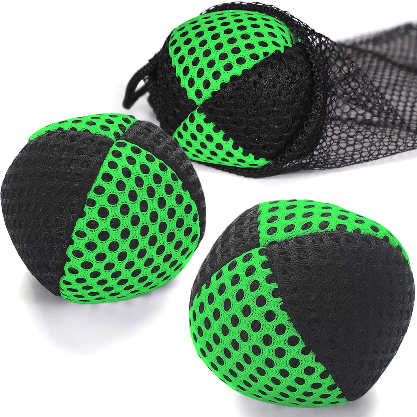 oazoxcx Juggling Balls for Beginners & Pros – Durable Juggle Ball Kit (Black & Green)