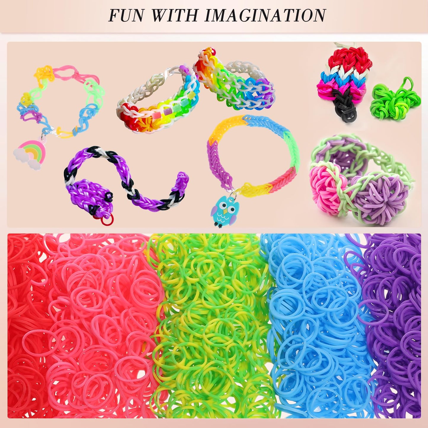 Obeoby 17,500+ Rubber Band Bracelet Kit with 3-Layer Container | Creative Bracelet & Accessory Gift for Daughter