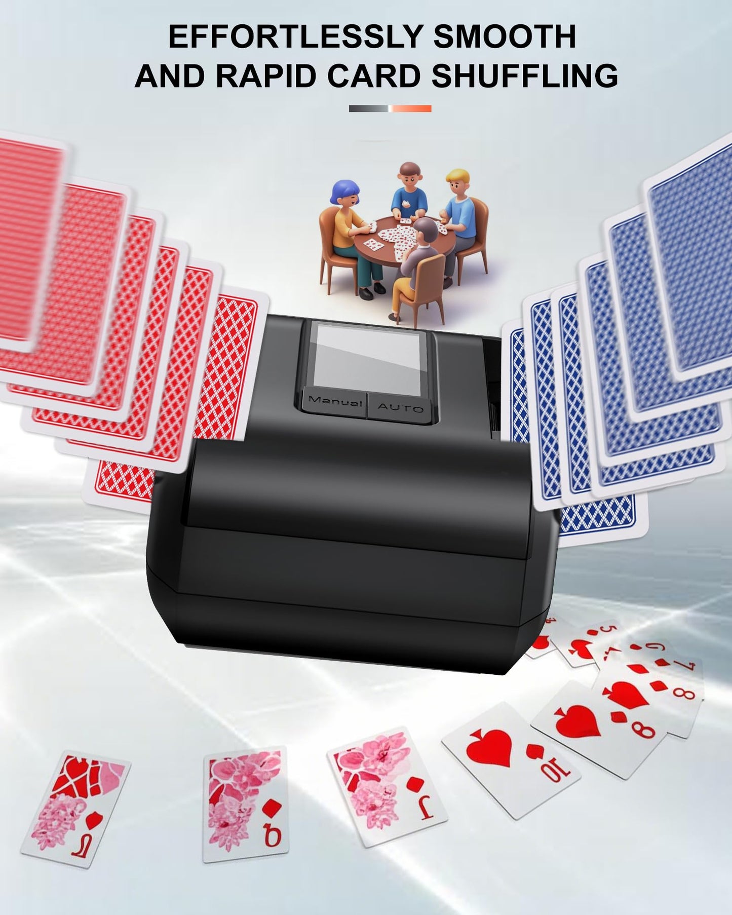 OBLITZON Automatic Card Shuffler (1-2 Decks) – Auto & Manual, USB-C 2000mAh